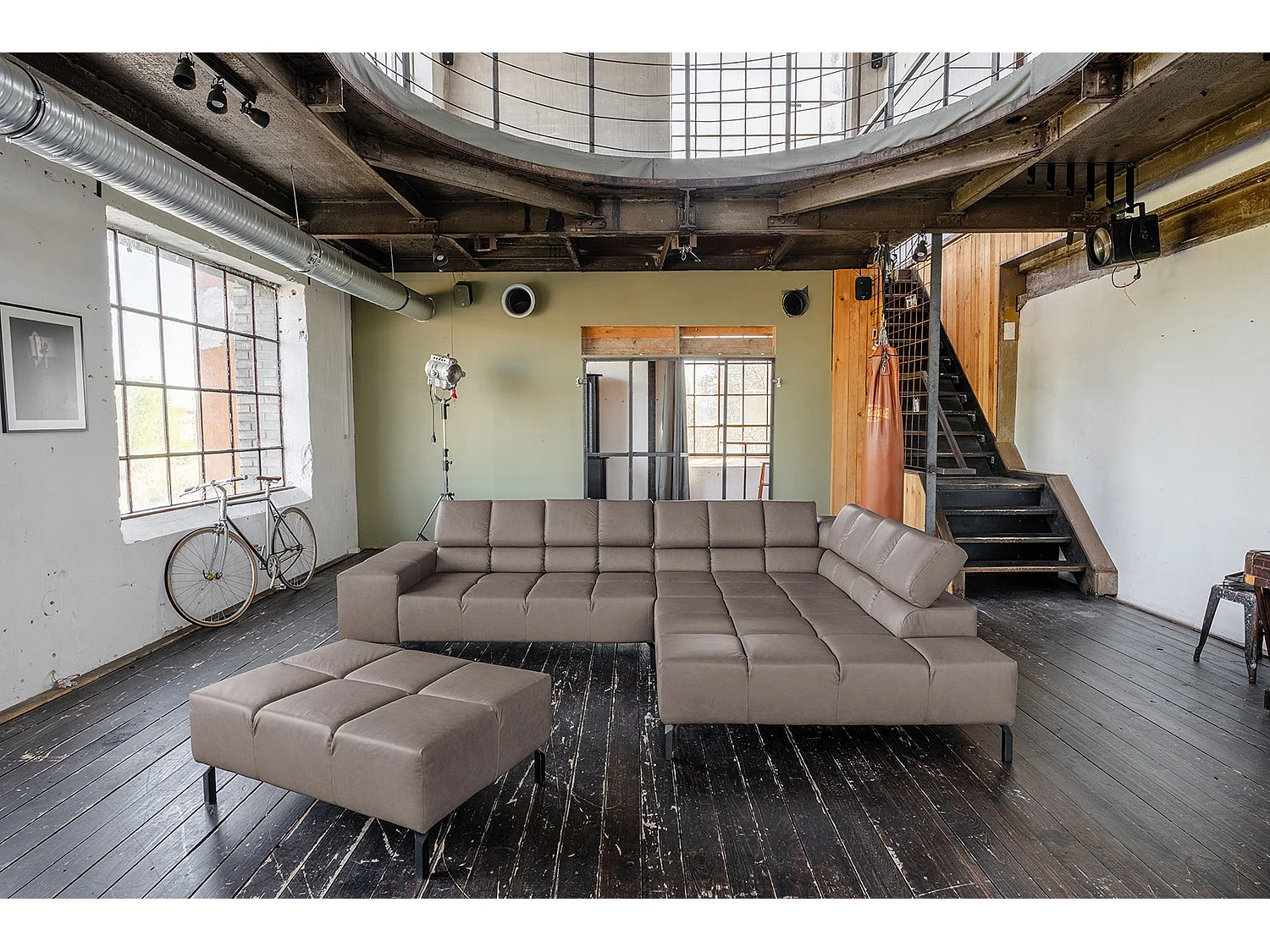 Ecksofa - Dunkelbraun Leder - NELSON