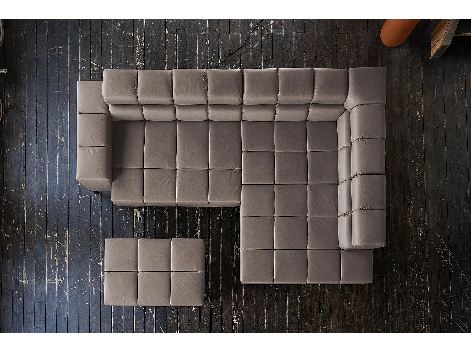 Ecksofa - Dunkelbraun Leder - NELSON