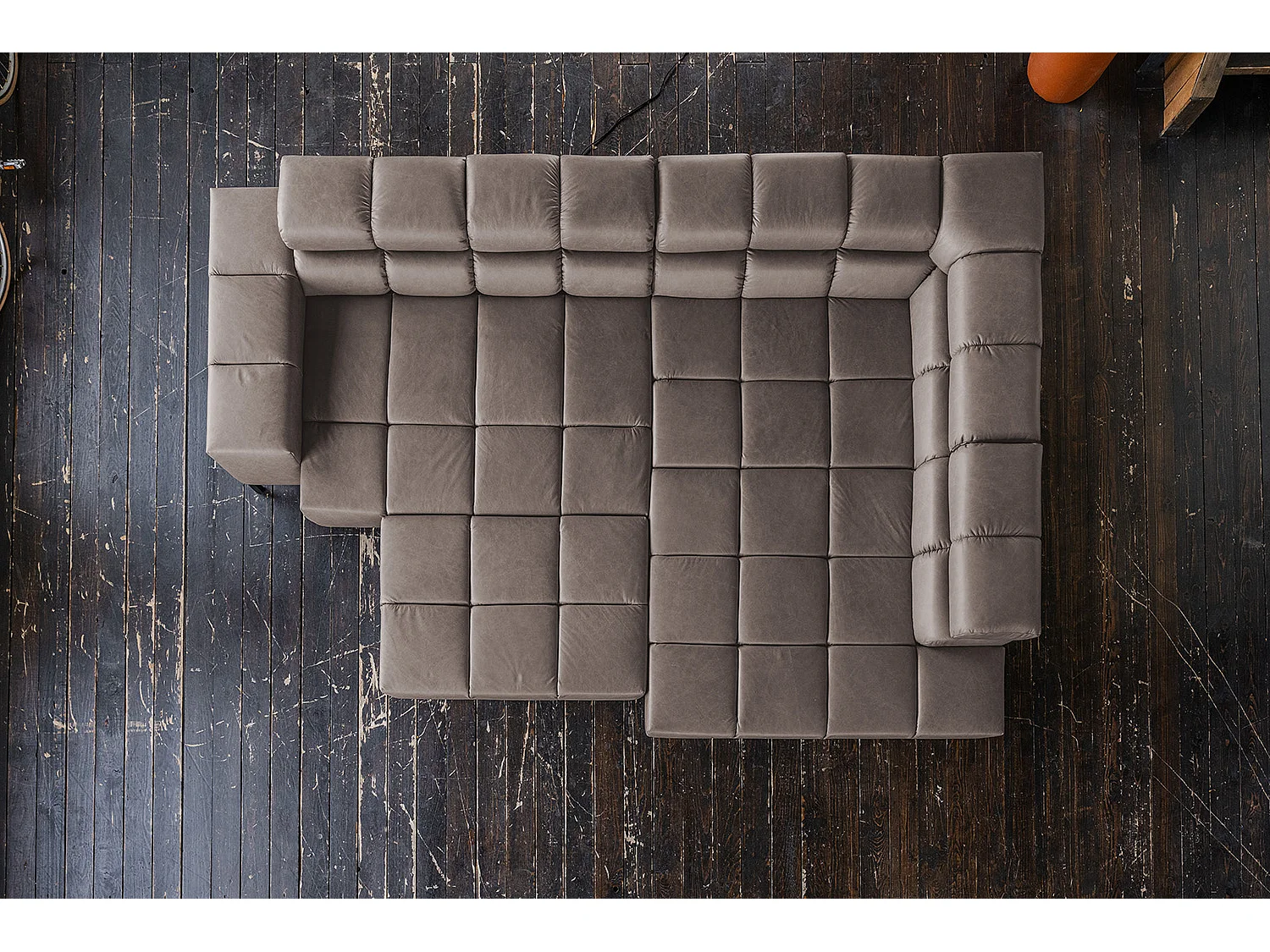 Ecksofa - Dunkelbraun Leder - NELSON