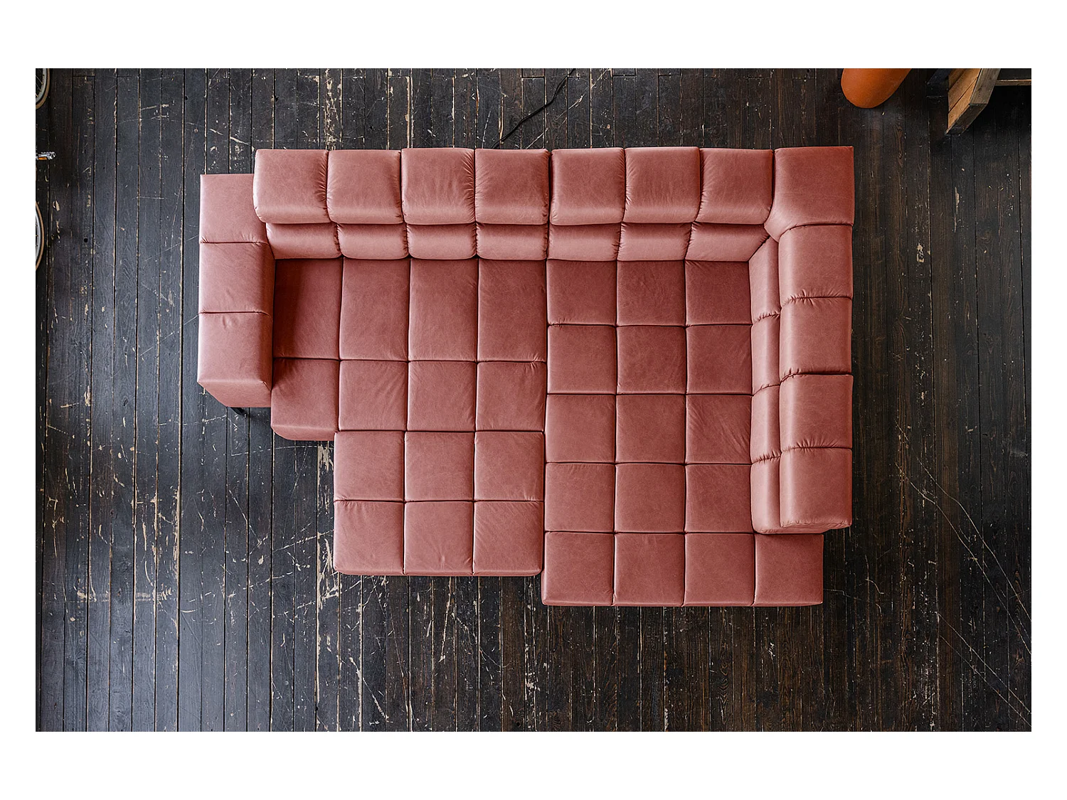 Ecksofa - Rot Leder - NELSON