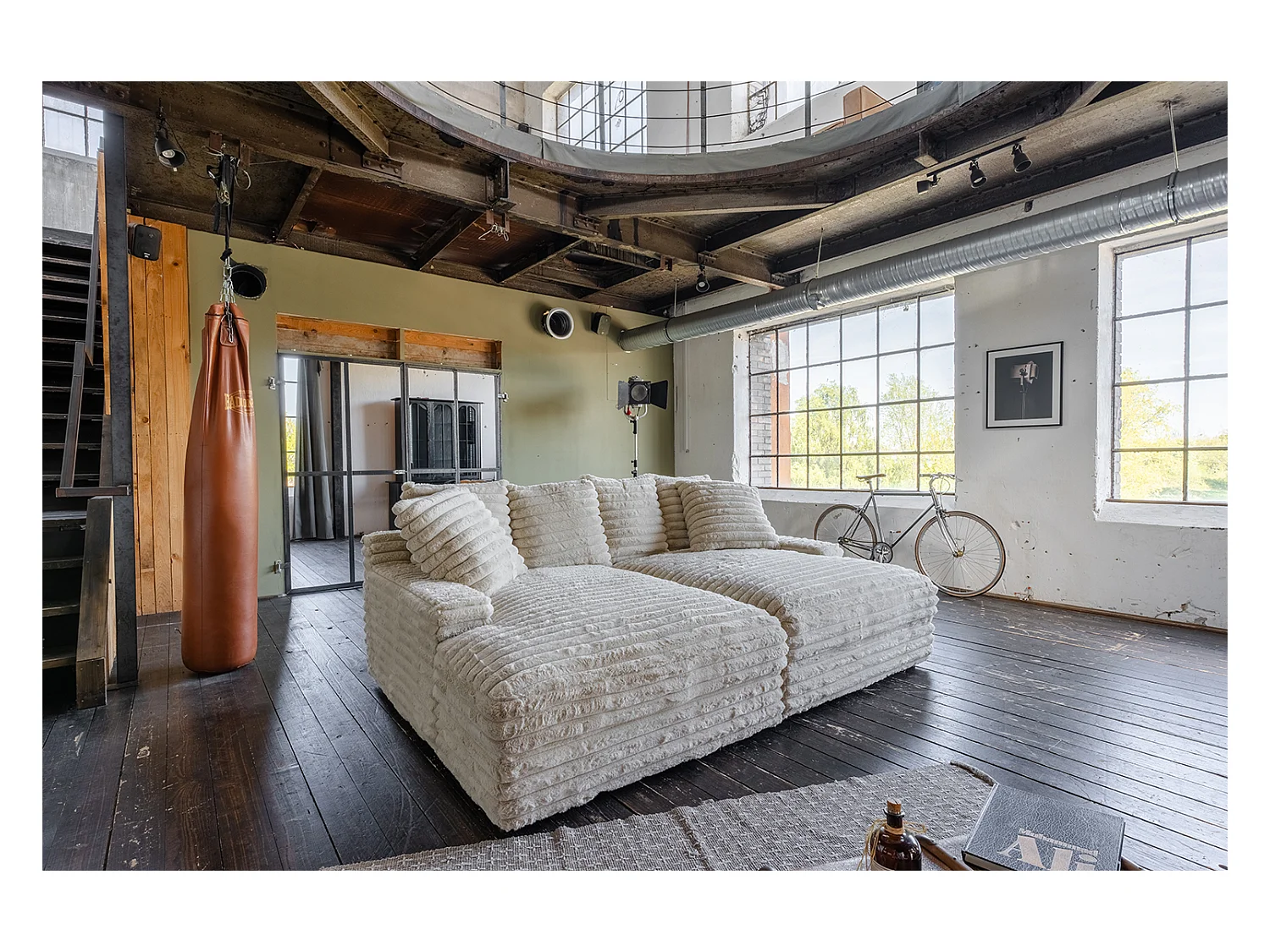 Canapé extra large - blanc crème Velours côtelé - CADY