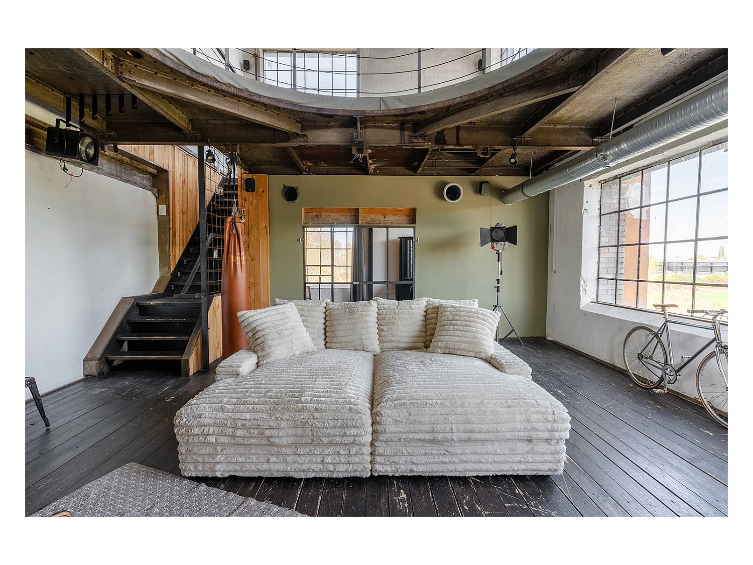 Canapé extra large - blanc crème Velours côtelé - CADY