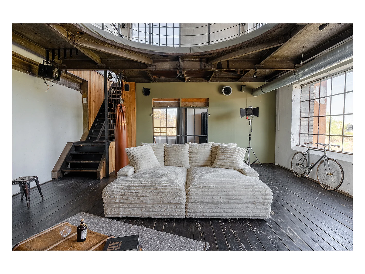 Canapé extra large - blanc crème Velours côtelé - CADY