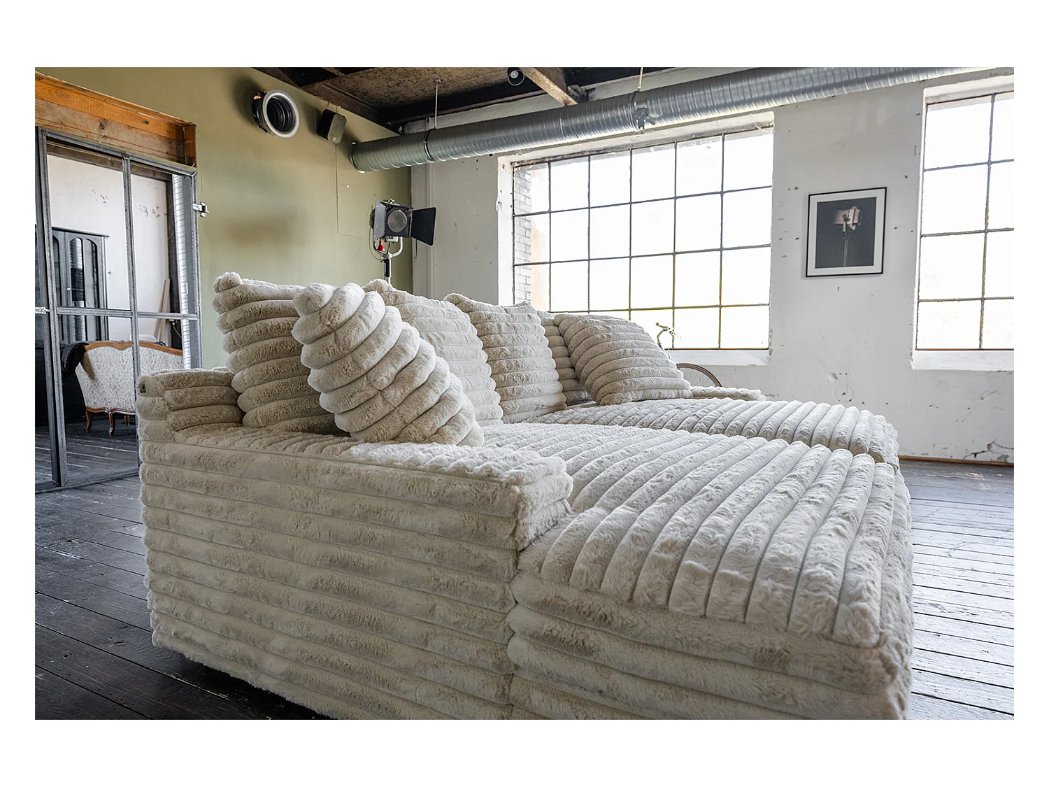 Canapé extra large - blanc crème Velours côtelé - CADY