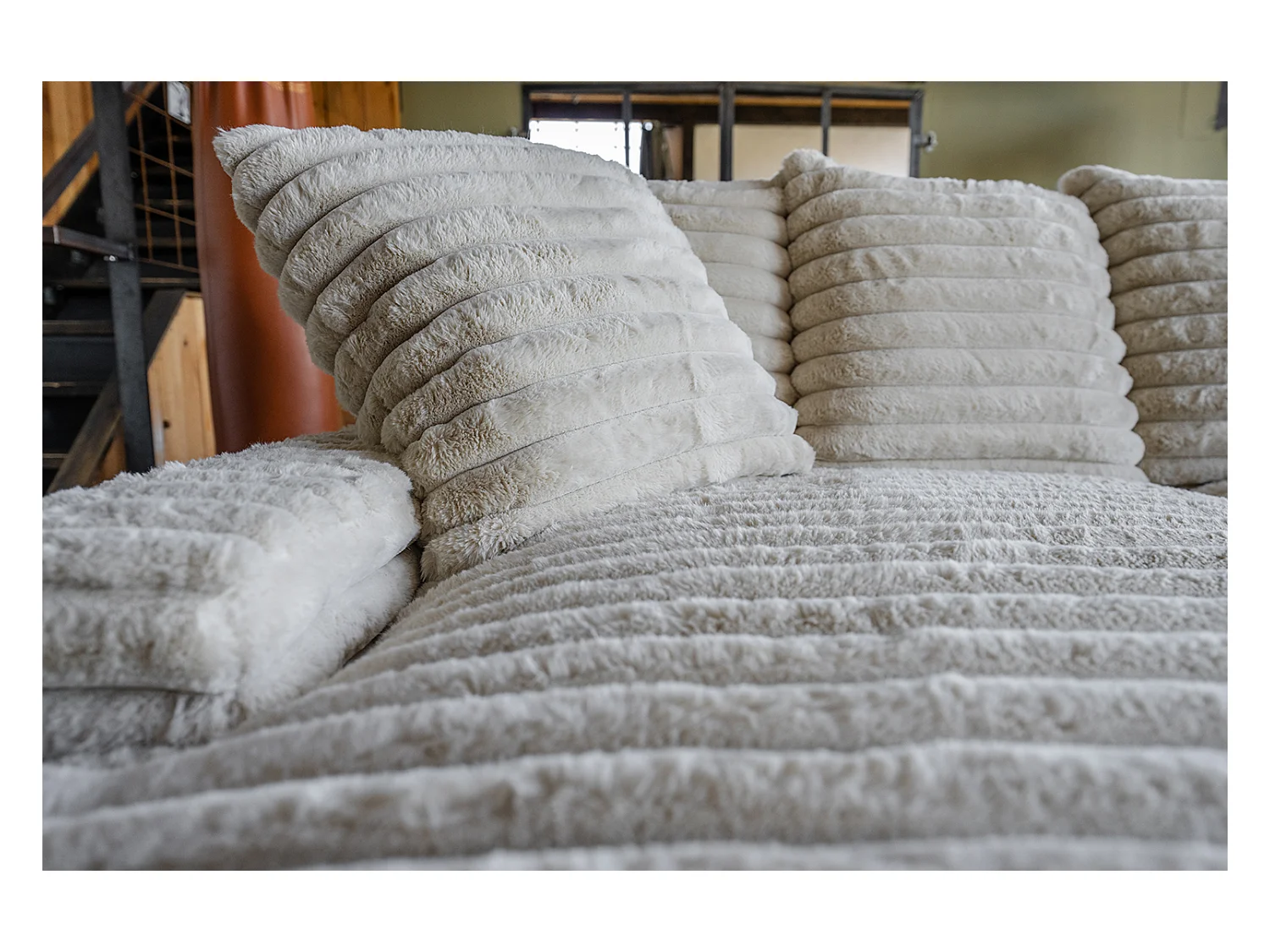 Canapé extra large - blanc crème Velours côtelé - CADY