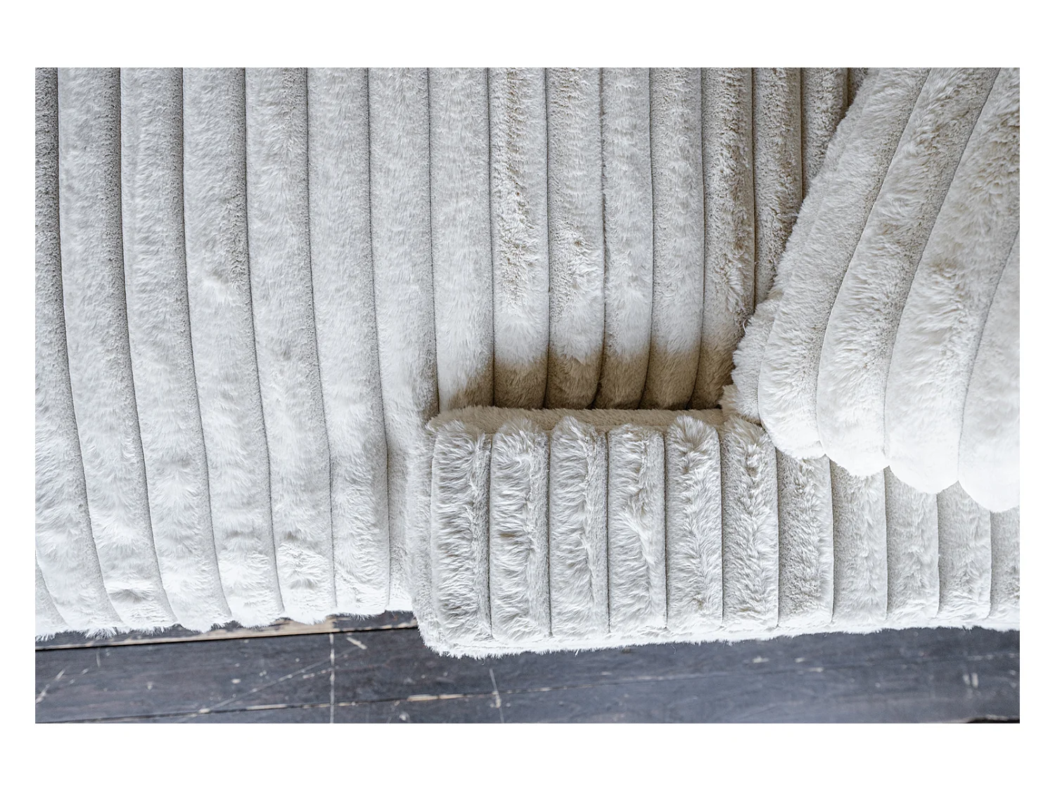 Canapé extra large - blanc crème Velours côtelé - CADY