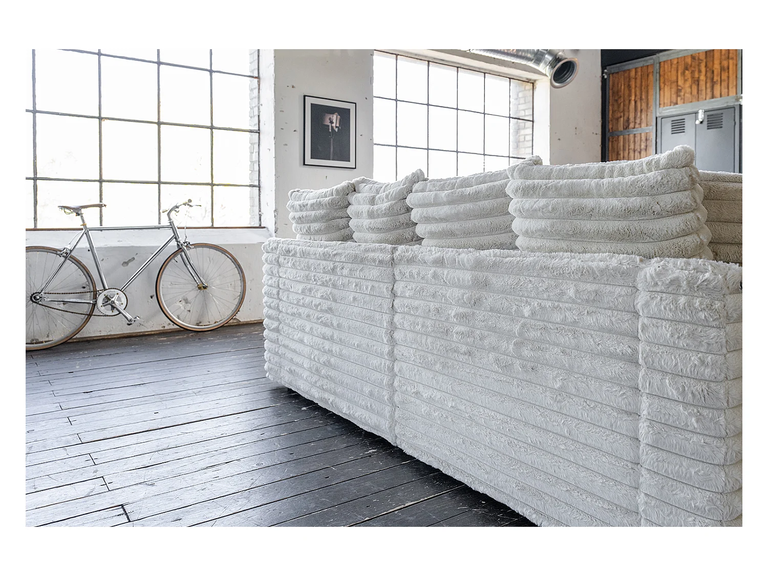 Canapé extra large - blanc crème Velours côtelé - CADY