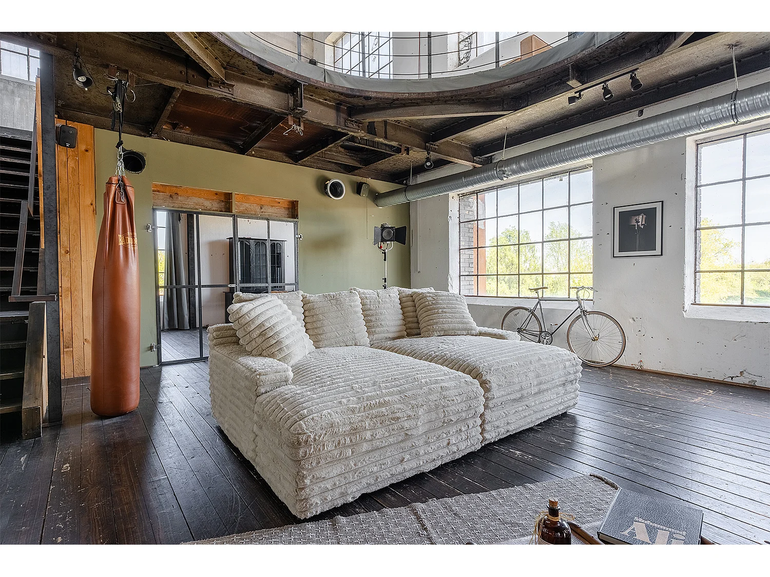 Divano extra largo - bianco crema Velluto a coste - CADY