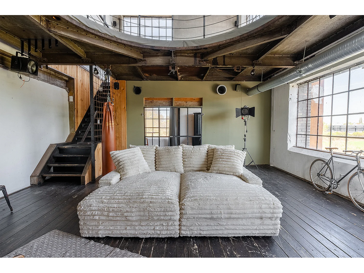 Divano extra largo - bianco crema Velluto a coste - CADY