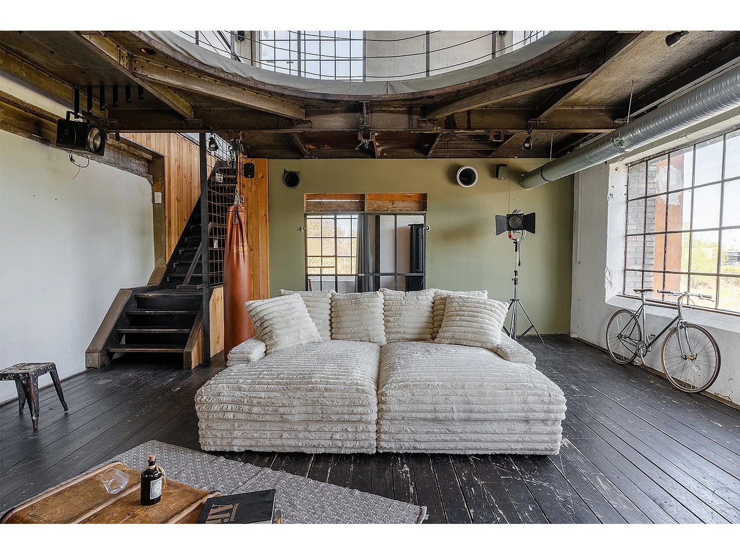 Divano extra largo - bianco crema Velluto a coste - CADY