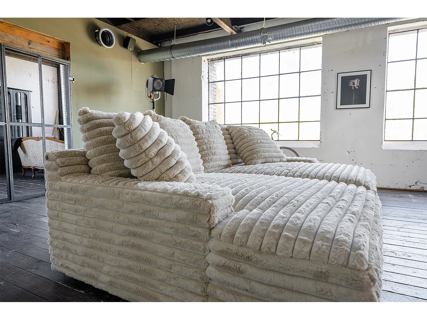 Divano extra largo - bianco crema Velluto a coste - CADY