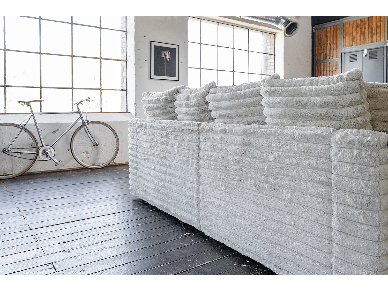 Divano extra largo - bianco crema Velluto a coste - CADY