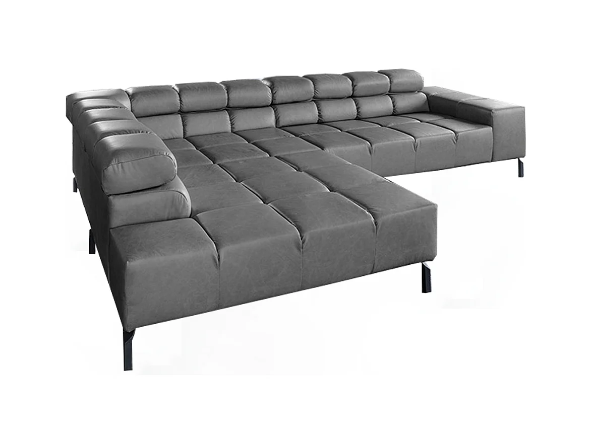 Ecksofa - Anthrazit Leder - NELSON