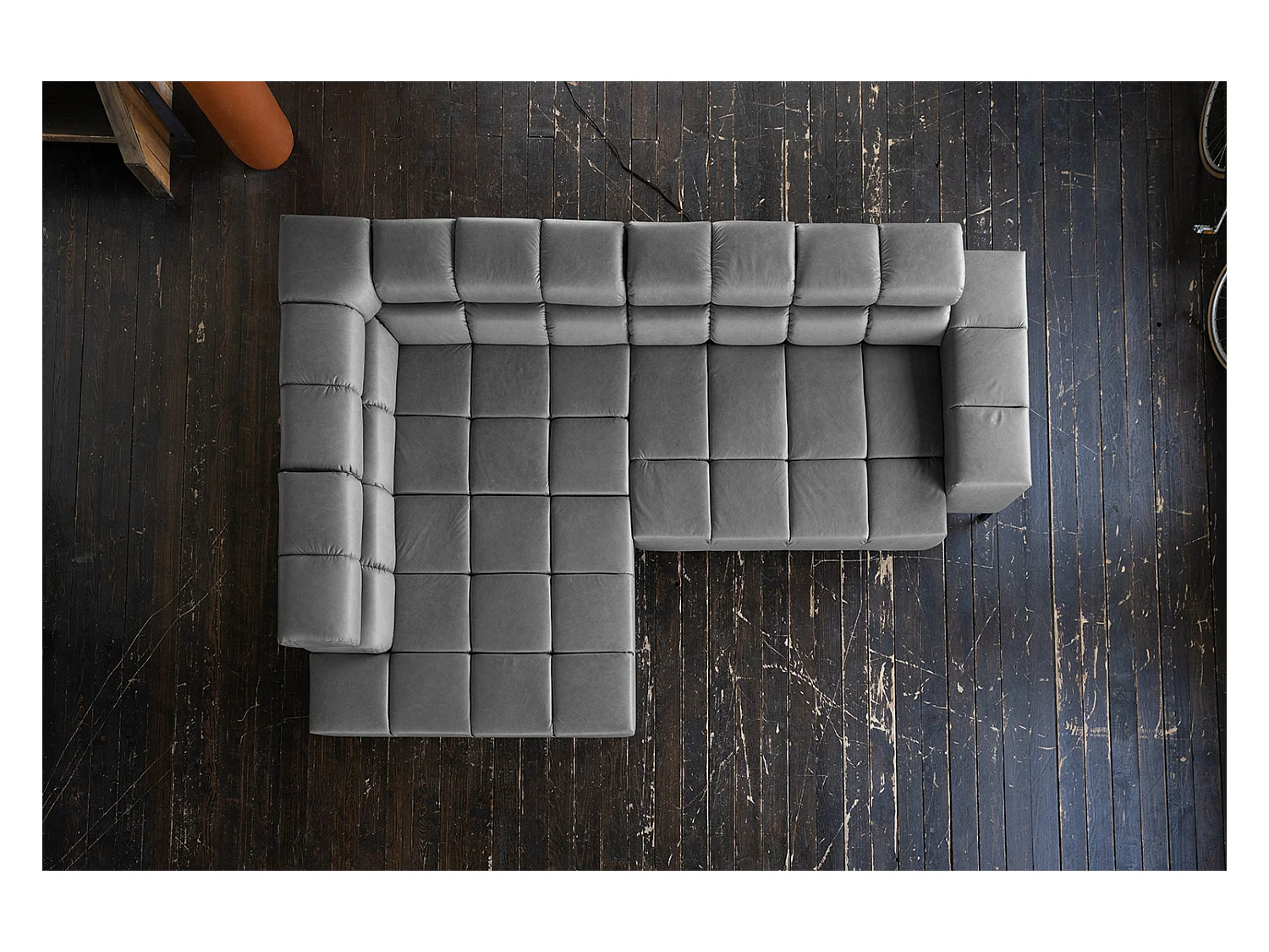 Ecksofa - Anthrazit Leder - NELSON