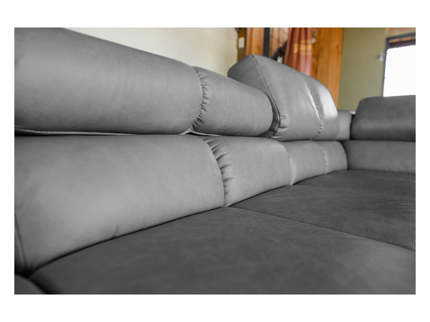 Ecksofa - Anthrazit Leder - NELSON