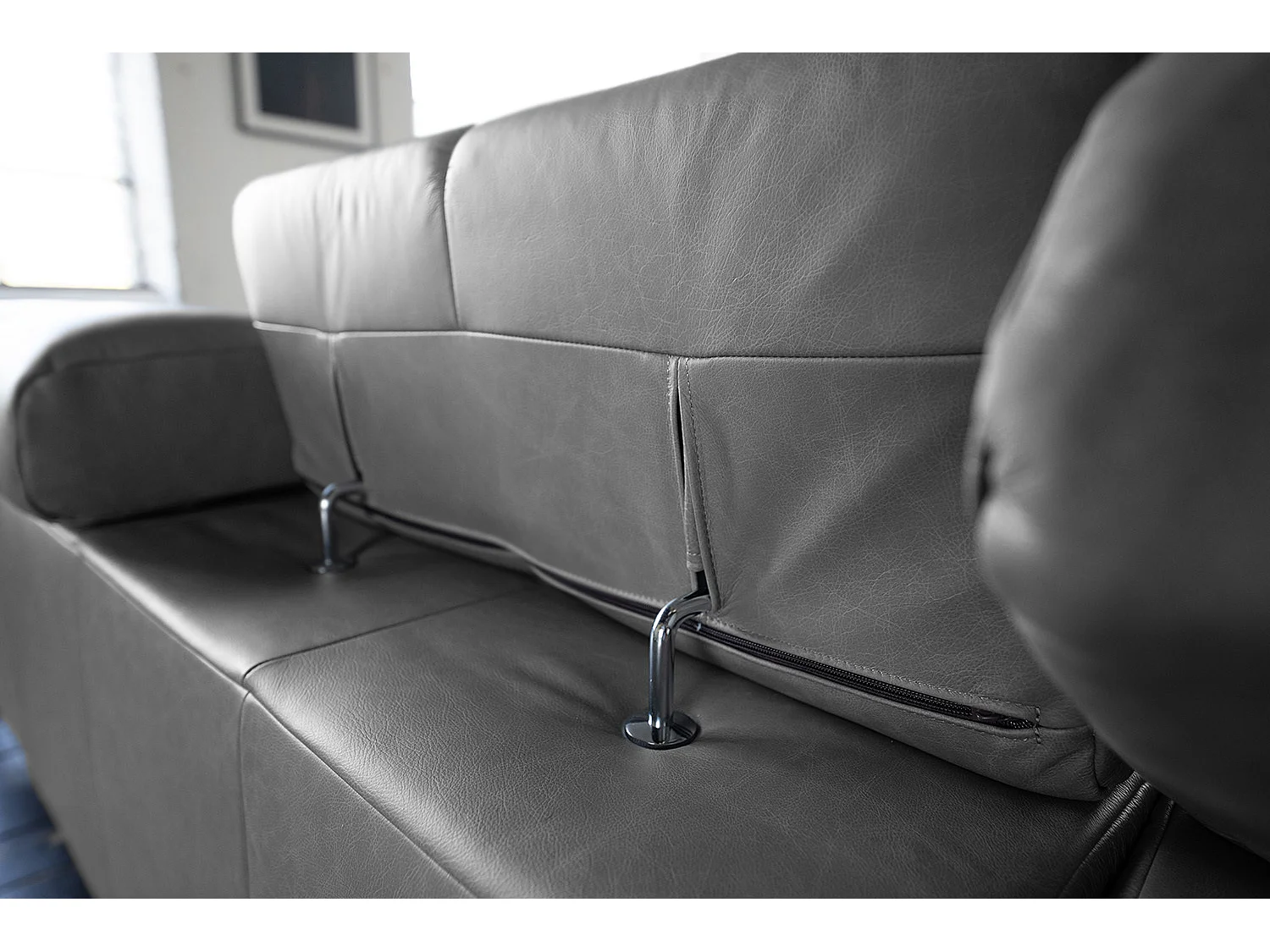 Ecksofa - Anthrazit Leder - NELSON