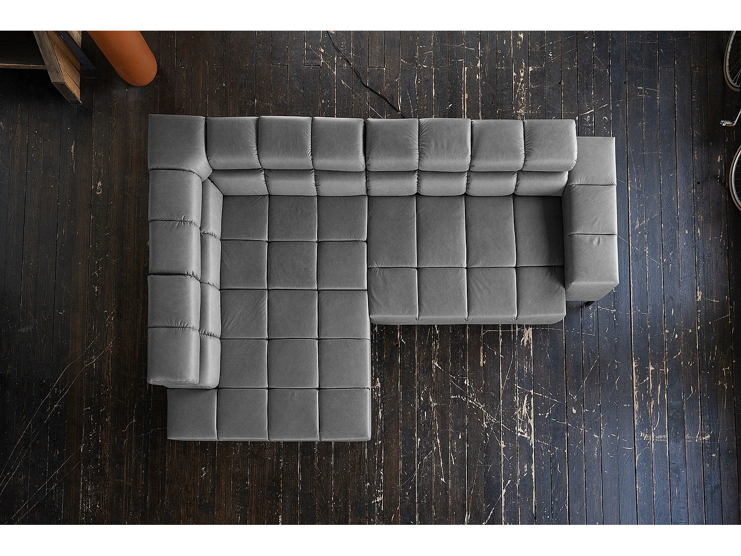 Ecksofa - Anthrazit Leder - NELSON