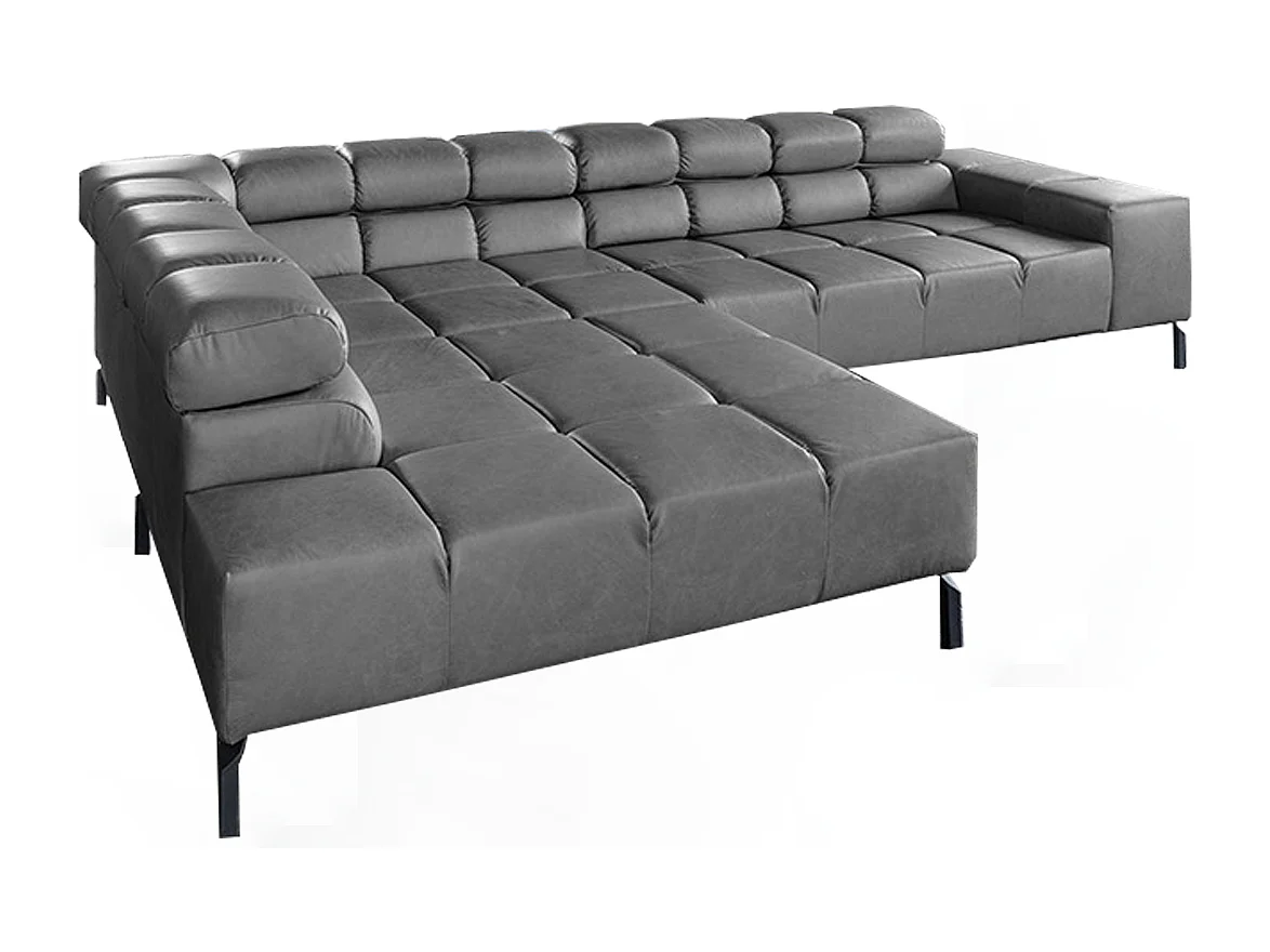 Ecksofa - Anthrazit Leder - NELSON
