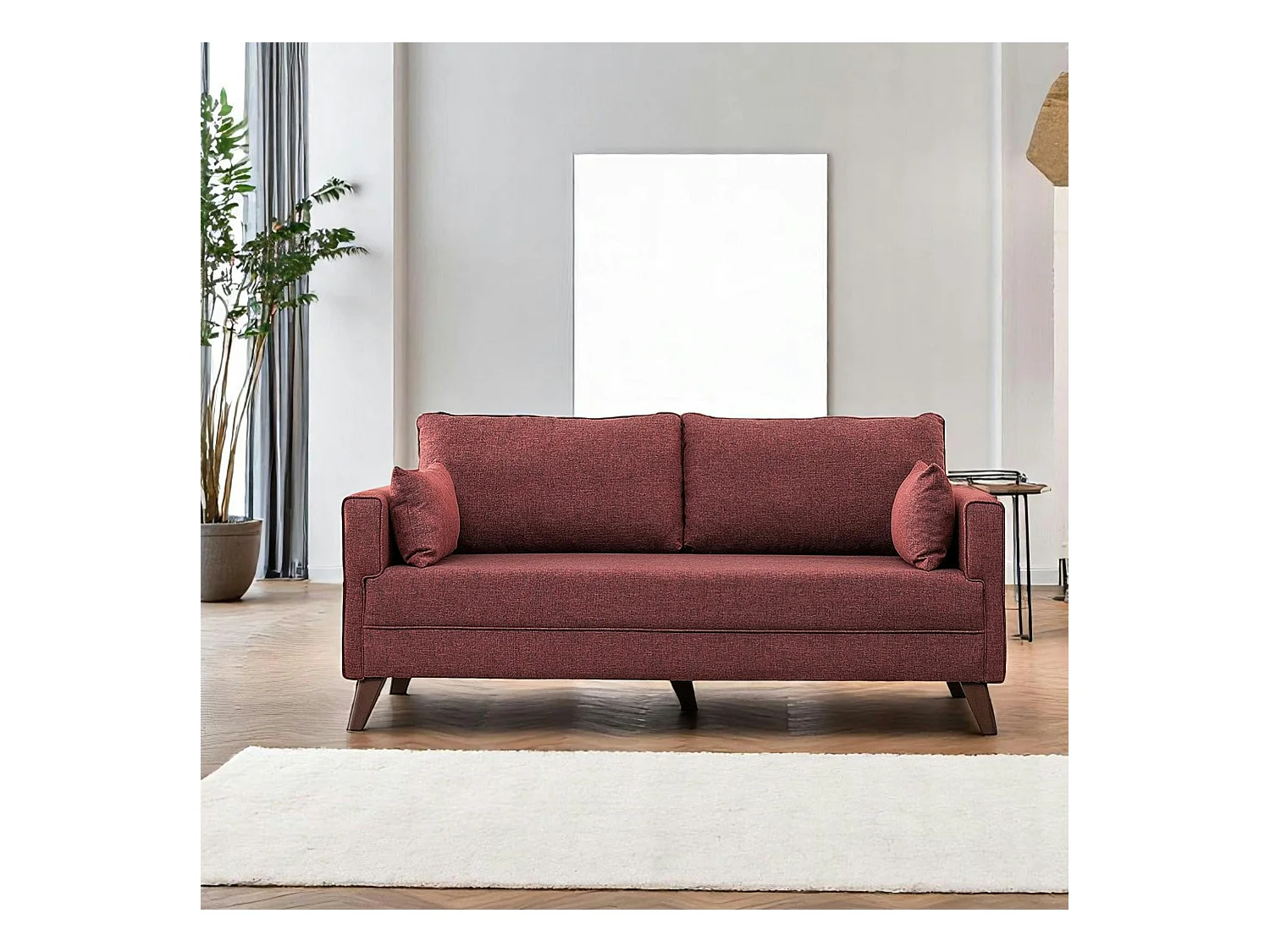 Canapé 2 places rouge chiné - dos droit SPLIT
