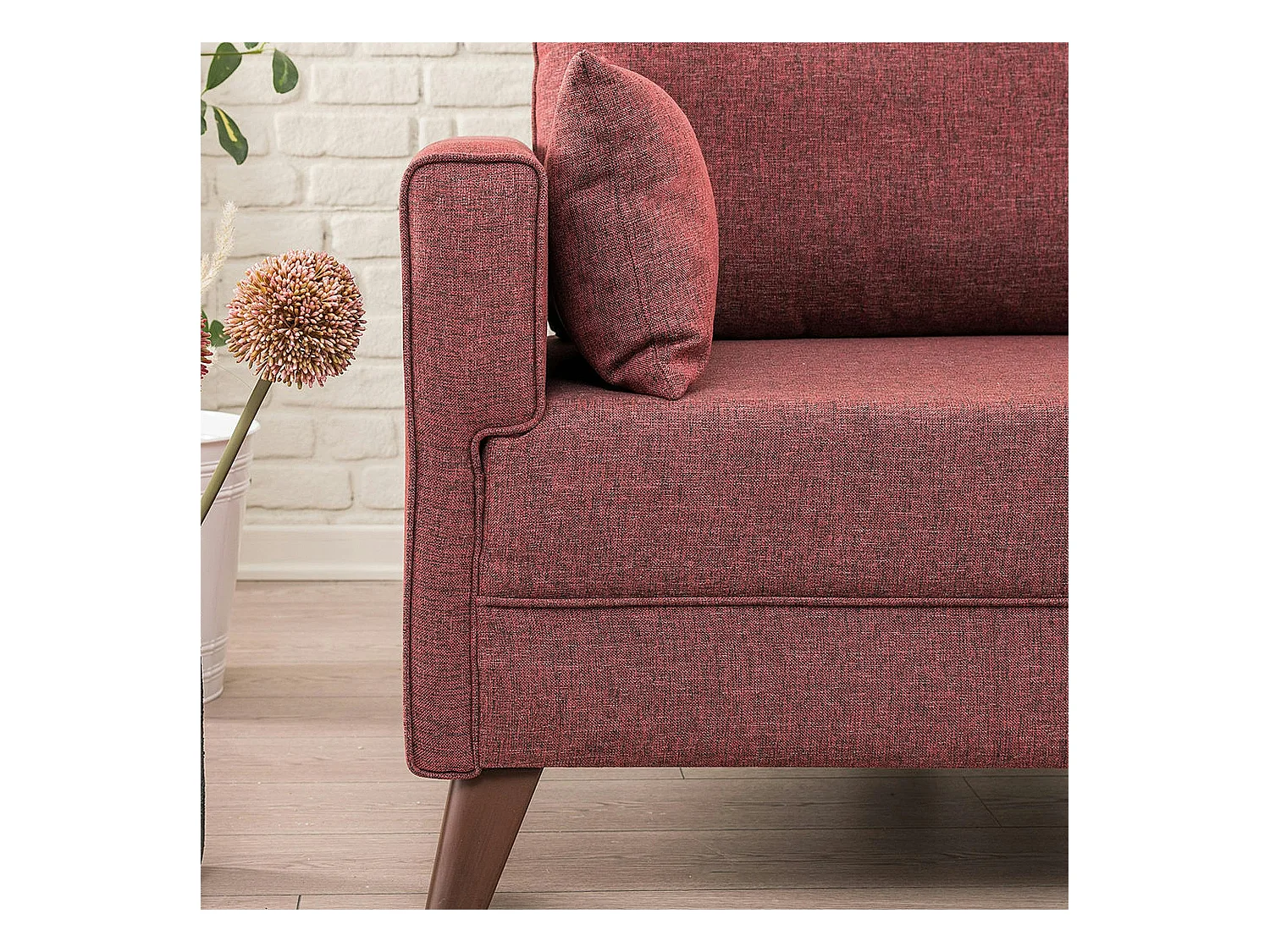 Canapé 2 places rouge chiné - dos droit SPLIT