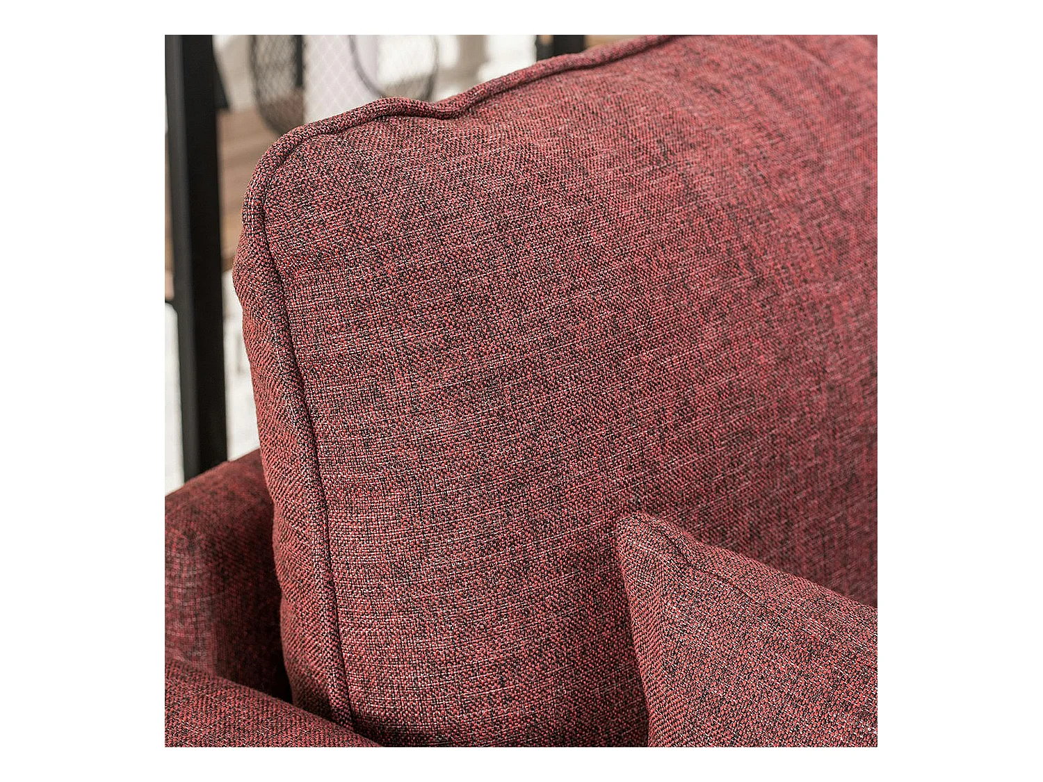 Canapé 2 places rouge chiné - dos droit SPLIT