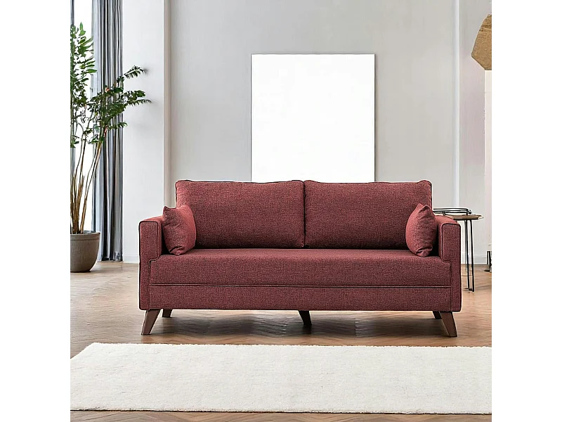 Canapé 2 places rouge chiné - dos droit SPLIT