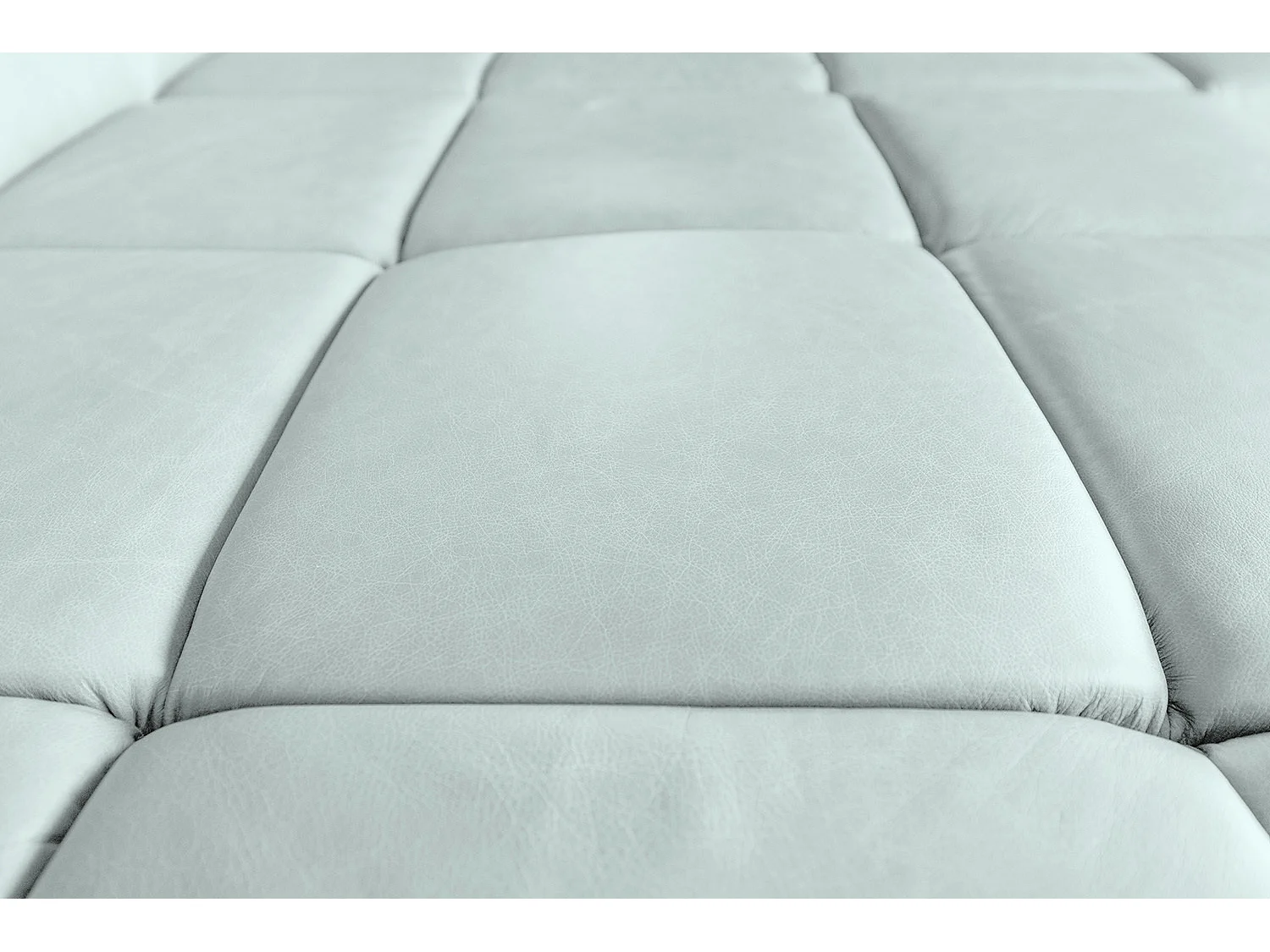 Ecksofa - Hellblau Leder - NELSON