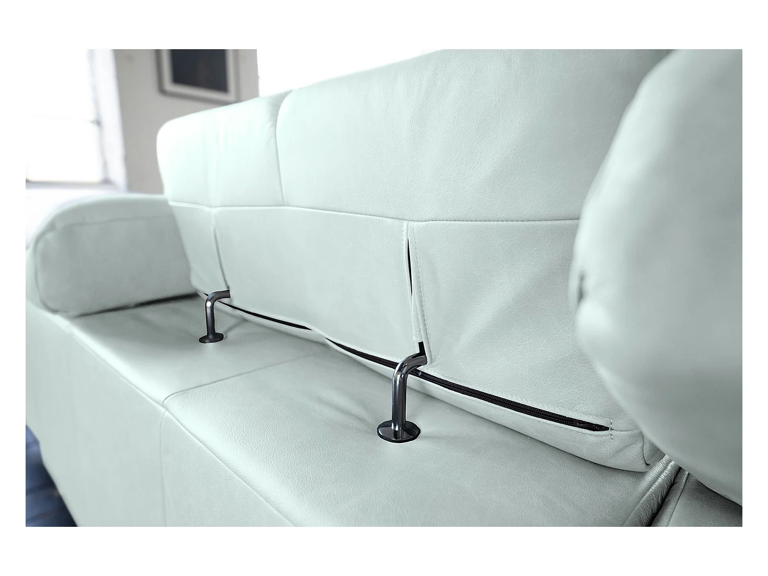 Ecksofa - Hellblau Leder - NELSON