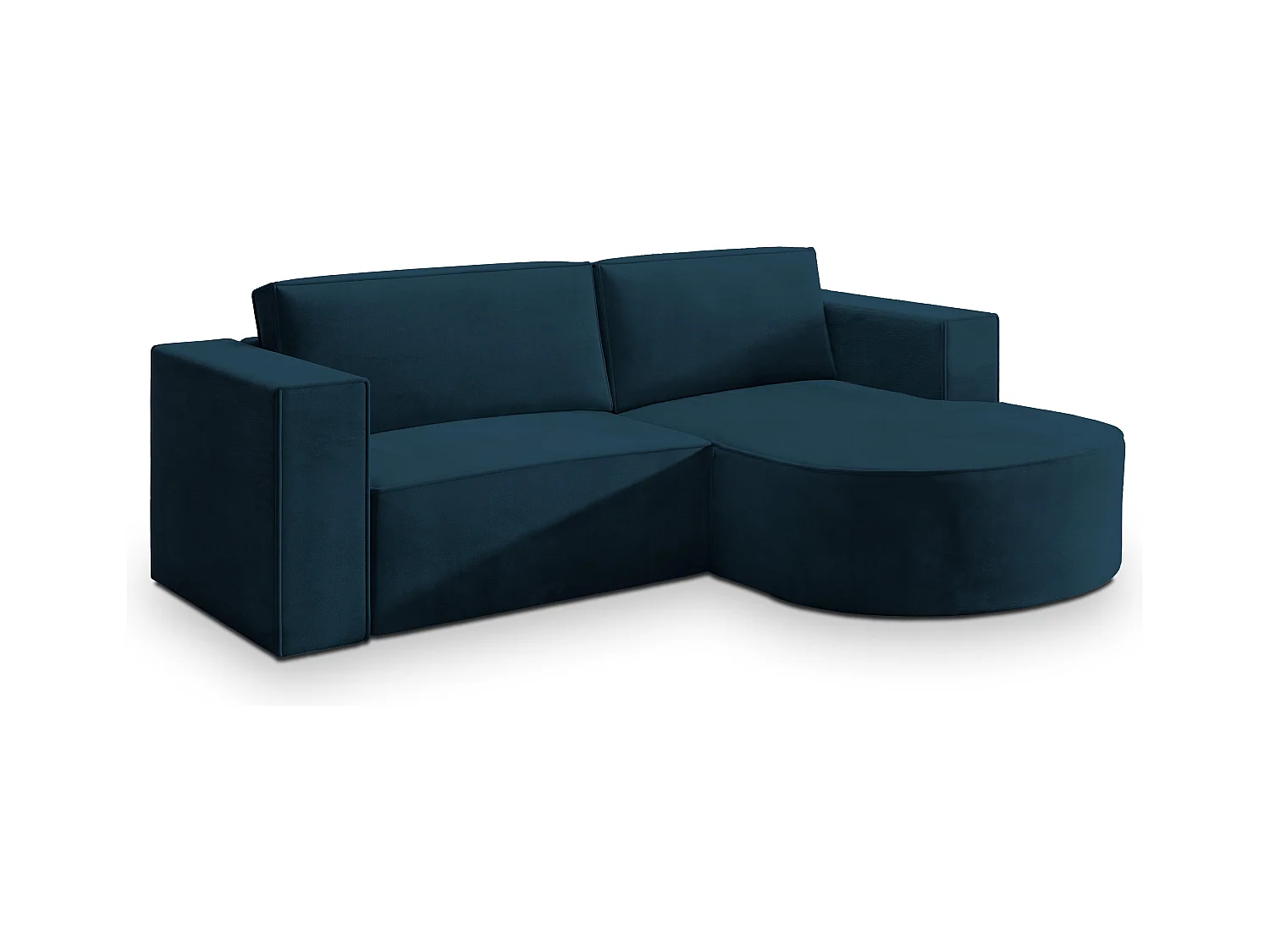Canapé d'angle SORELA Bleu en velours avec fonction de couchage