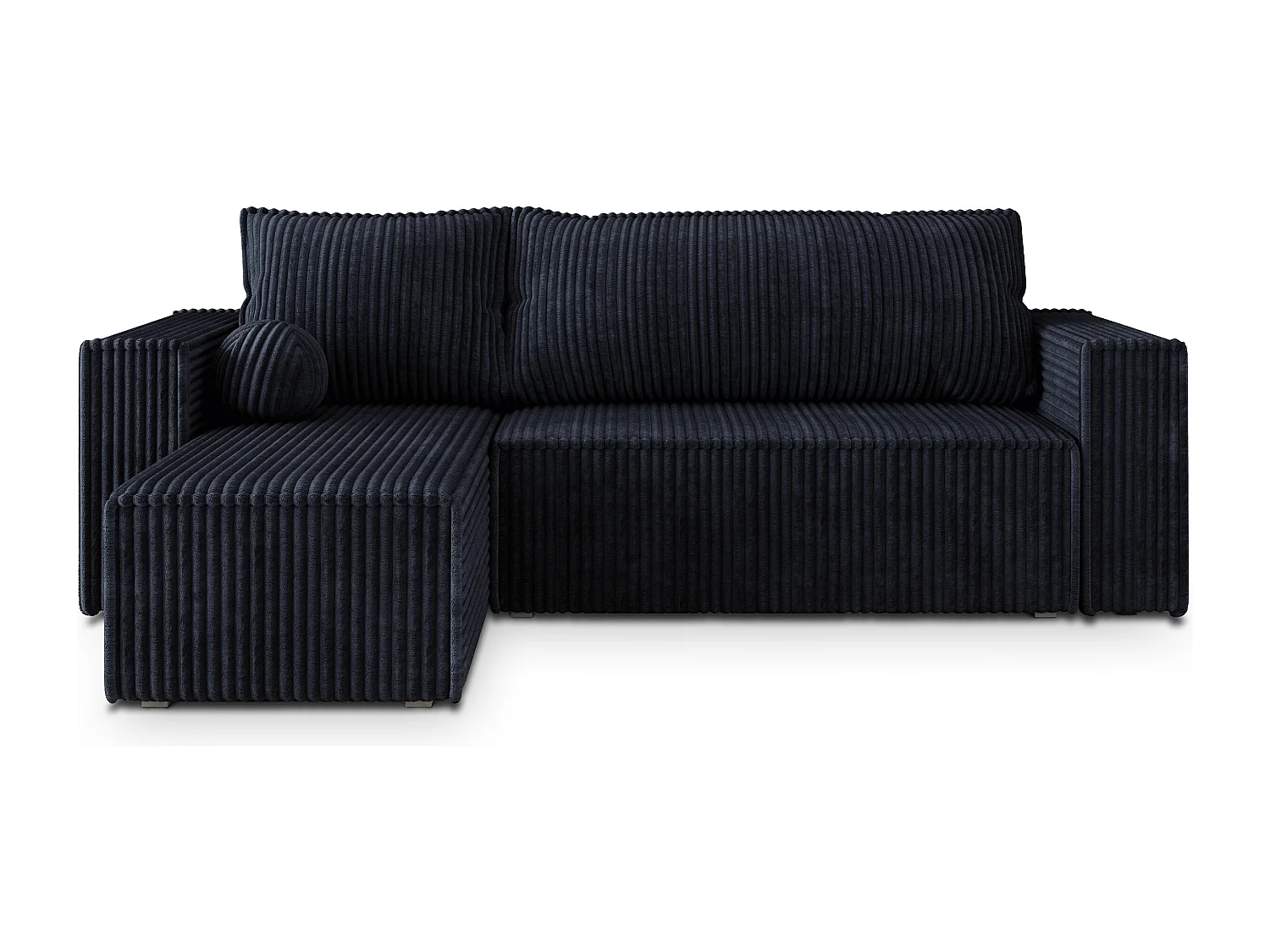Hoekbank RAVELO van fluweel met slaapfunctie Schwarz