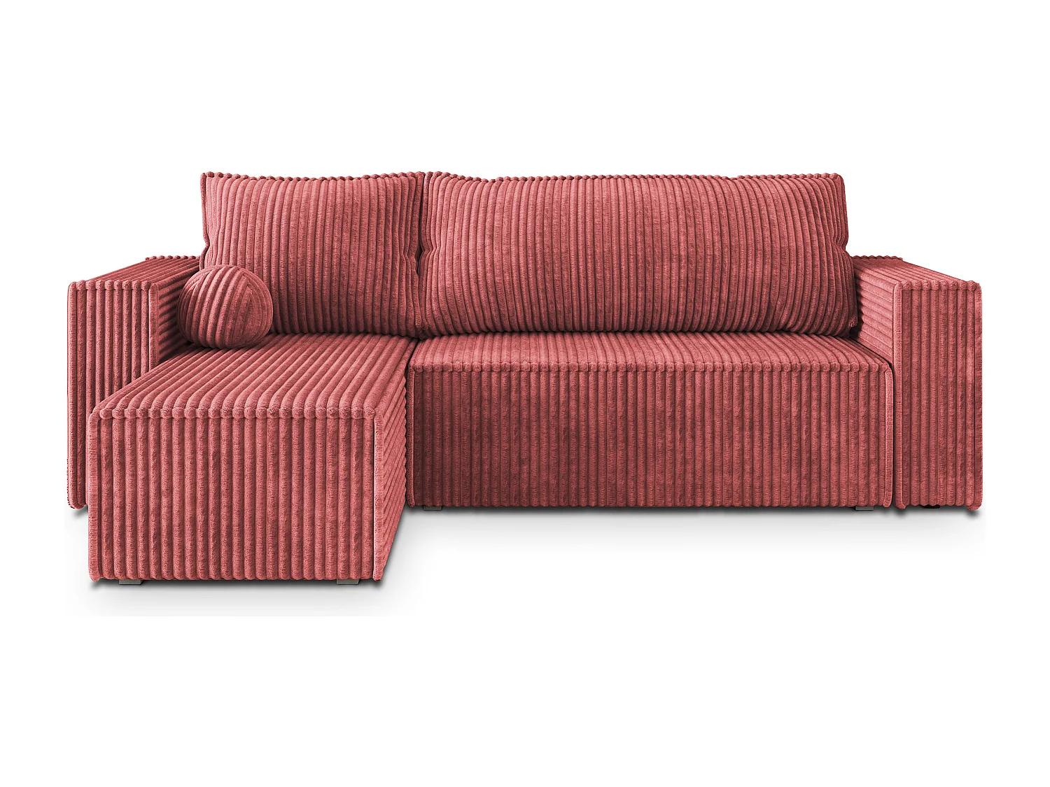 Hoekbank RAVELO van fluweel met slaapfunctie Rosa
