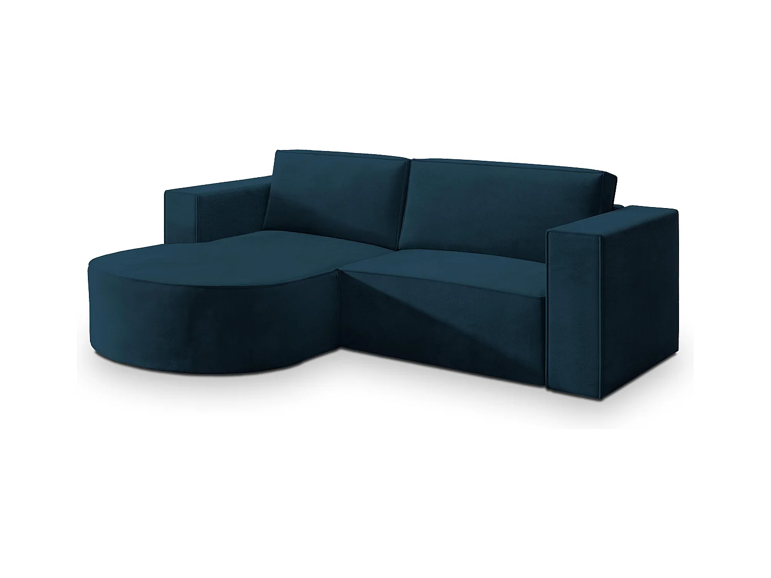 Canapé d'angle SORELA Bleu en velours avec fonction de couchage