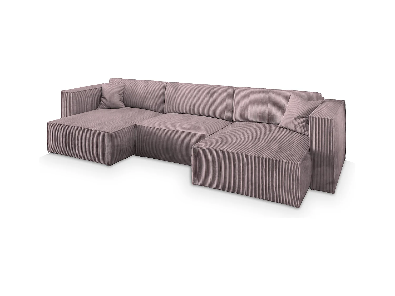 Canapé d'angle SARMO Parme en velours côtelé avec fonction de couchage