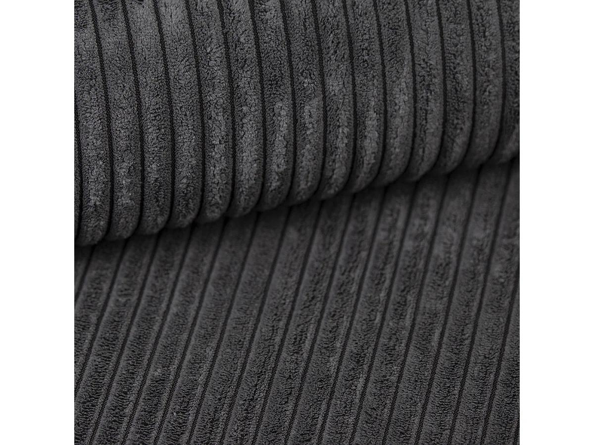 Canapé d'angle SENTI Gris anthracite en velours côtelé avec fonction de couchage