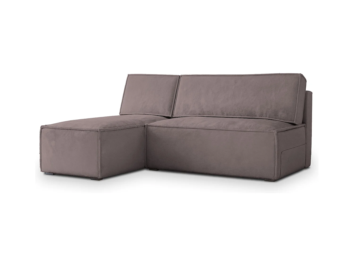 Canapé d'angle BRISO Parme en velours avec fonction de couchage