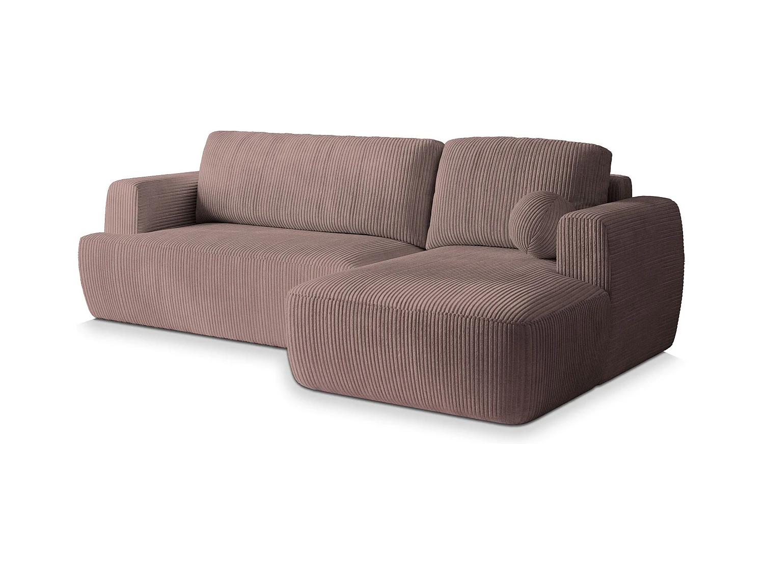 Canapé d'angle SENTI Parme en velours côtelé avec fonction de couchage