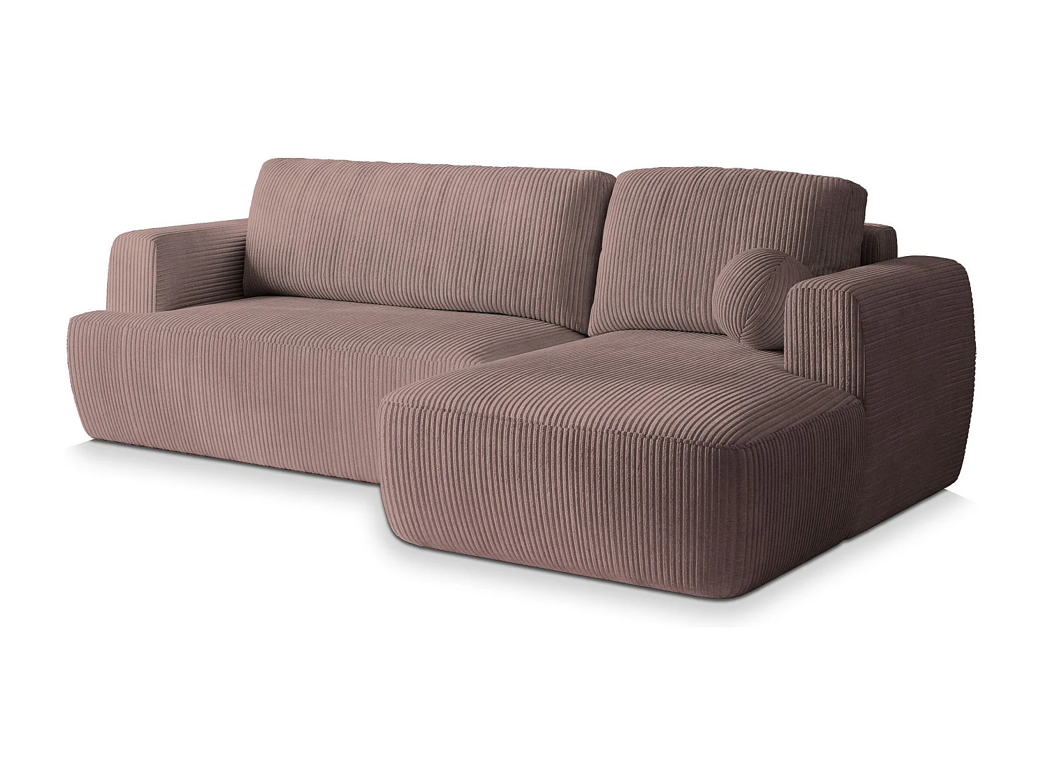 Canapé d'angle SENTI Parme en velours côtelé avec fonction de couchage