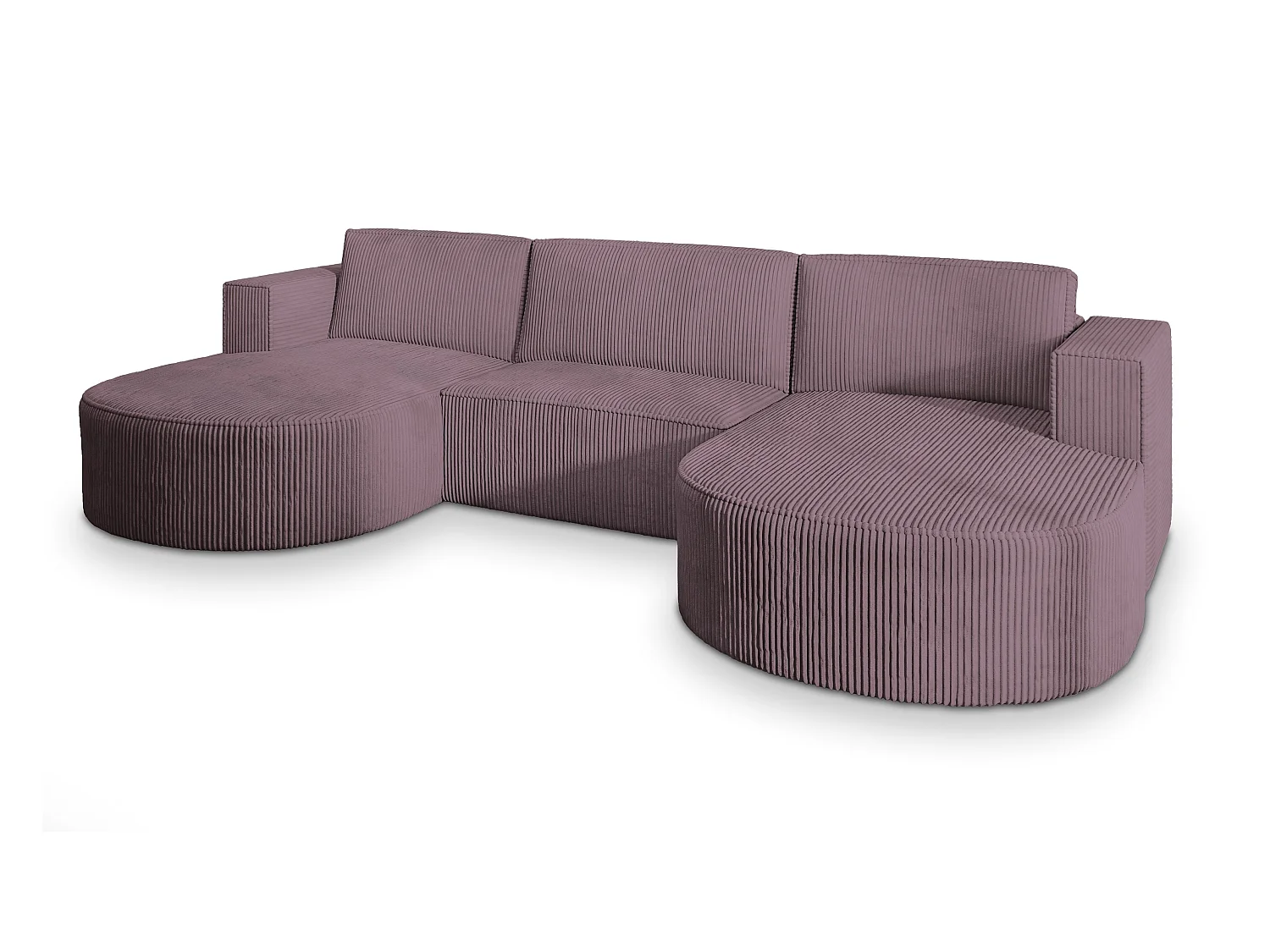 Canapé d'angle VEZZO Parme en velours côtelé avec fonction de couchage