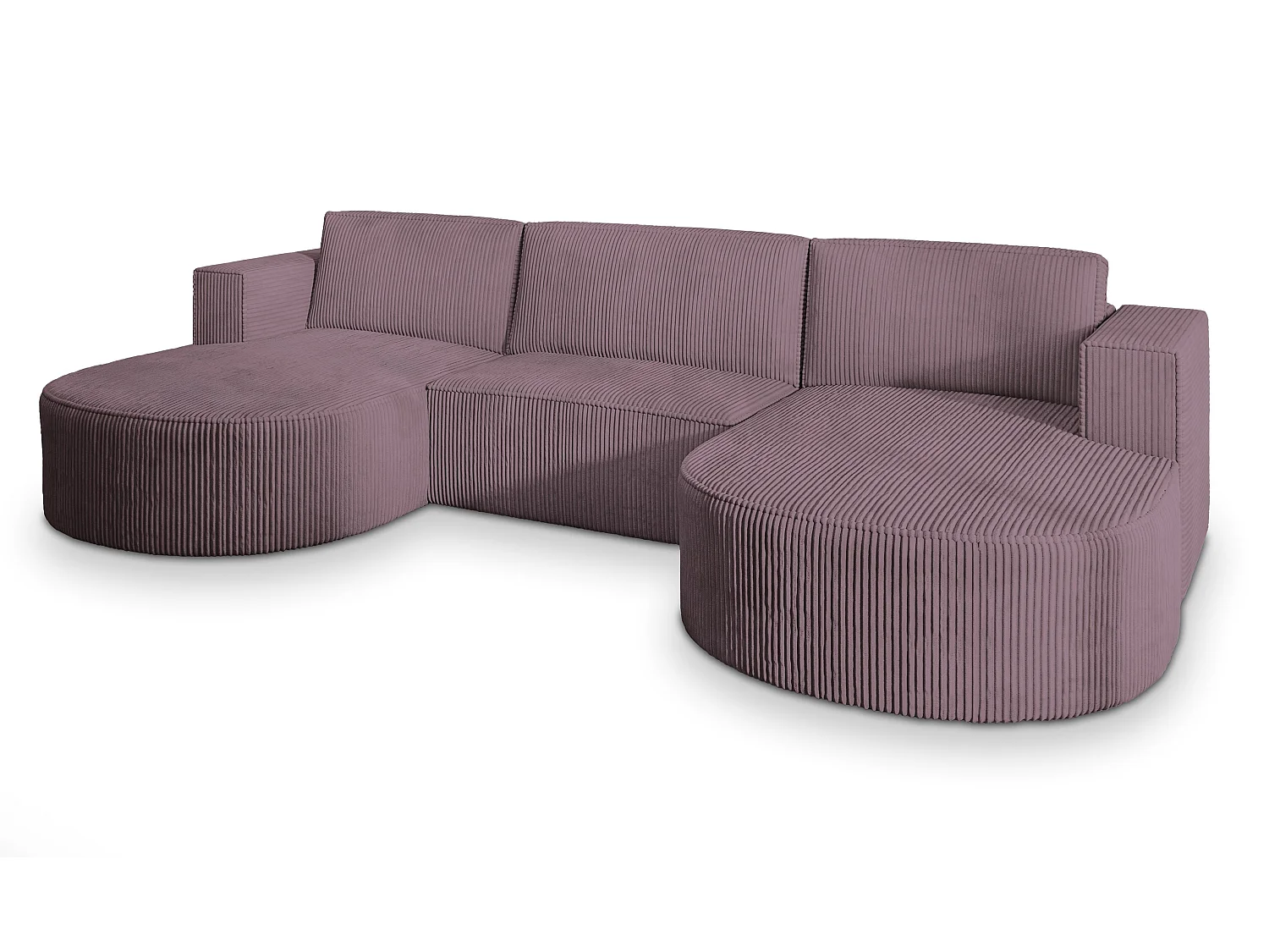 Canapé d'angle VEZZO Parme en velours côtelé avec fonction de couchage