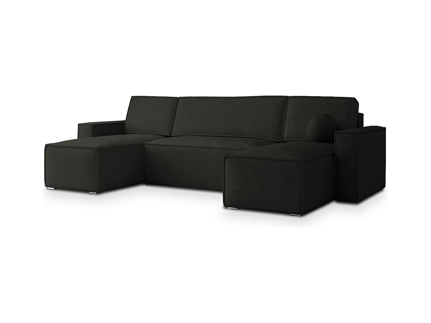 Canapé d'angle PESANO Noir en velours avec fonction de couchage
