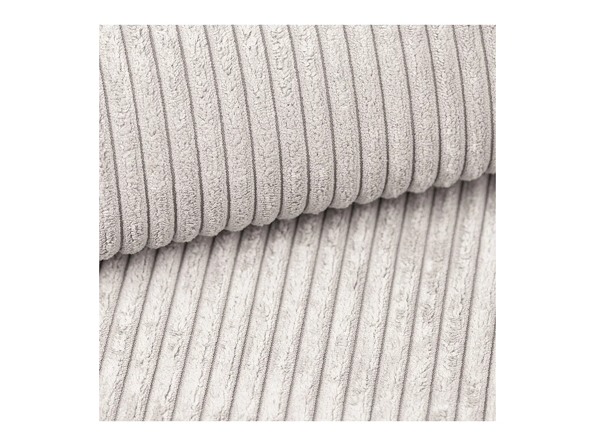 Canapé d'angle RAVELO Crème en velours côtelé avec fonction de couchage