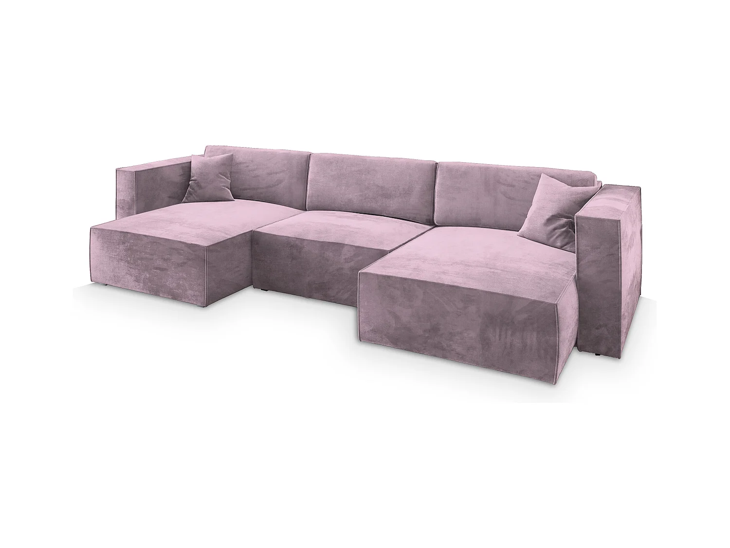 Canapé d'angle SARMO Parme en velours avec fonction de couchage