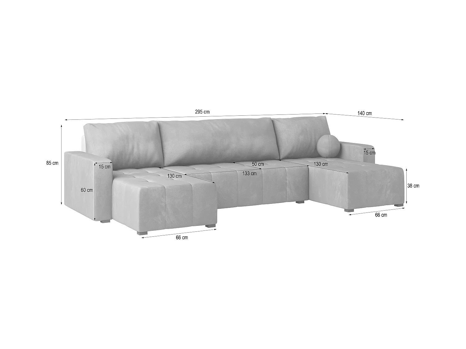 Canapé d'angle TOLARI Vert Sapin en peluche avec fonction de couchage