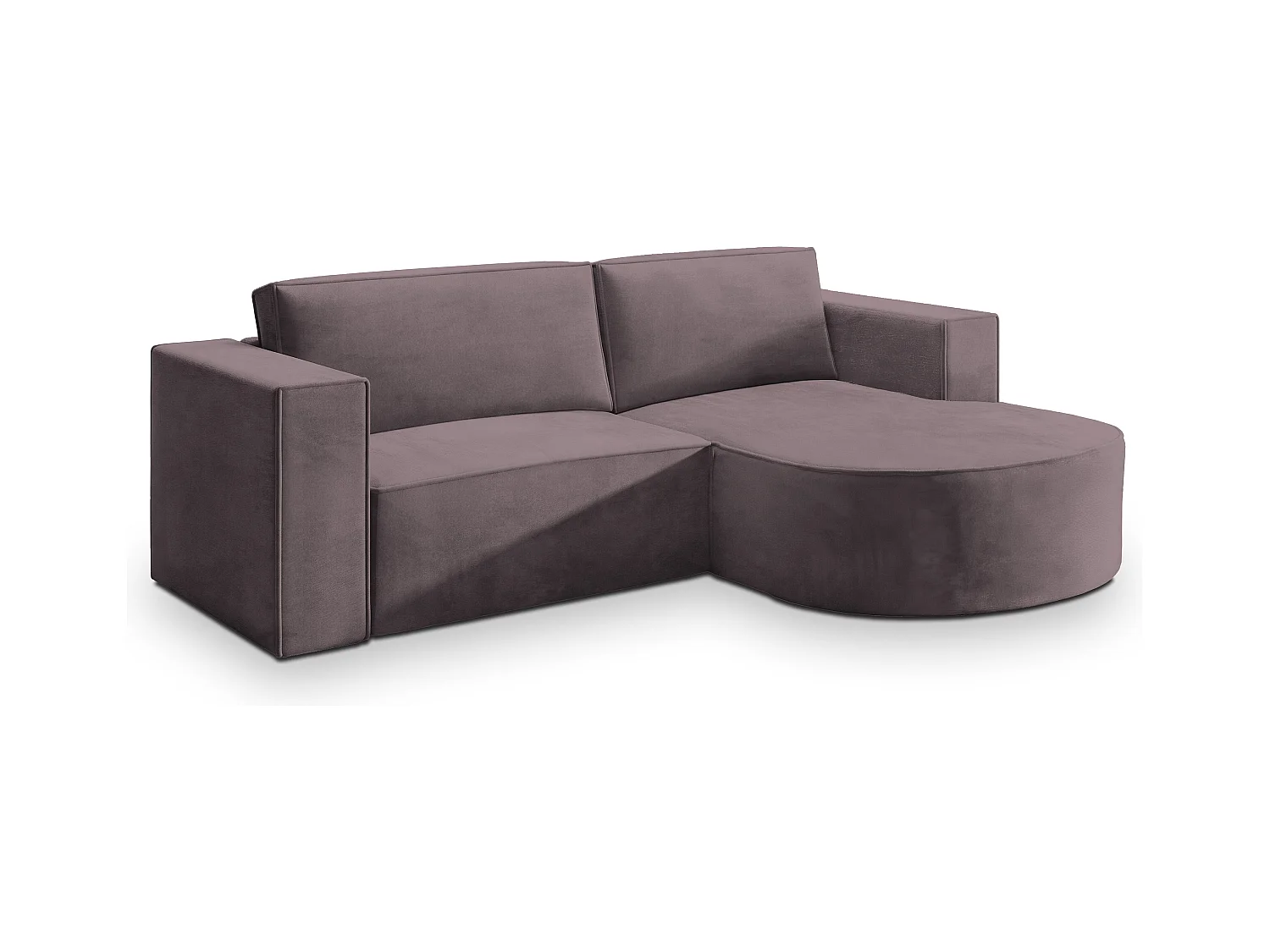 Canapé d'angle SORELA Parme en velours avec fonction de couchage