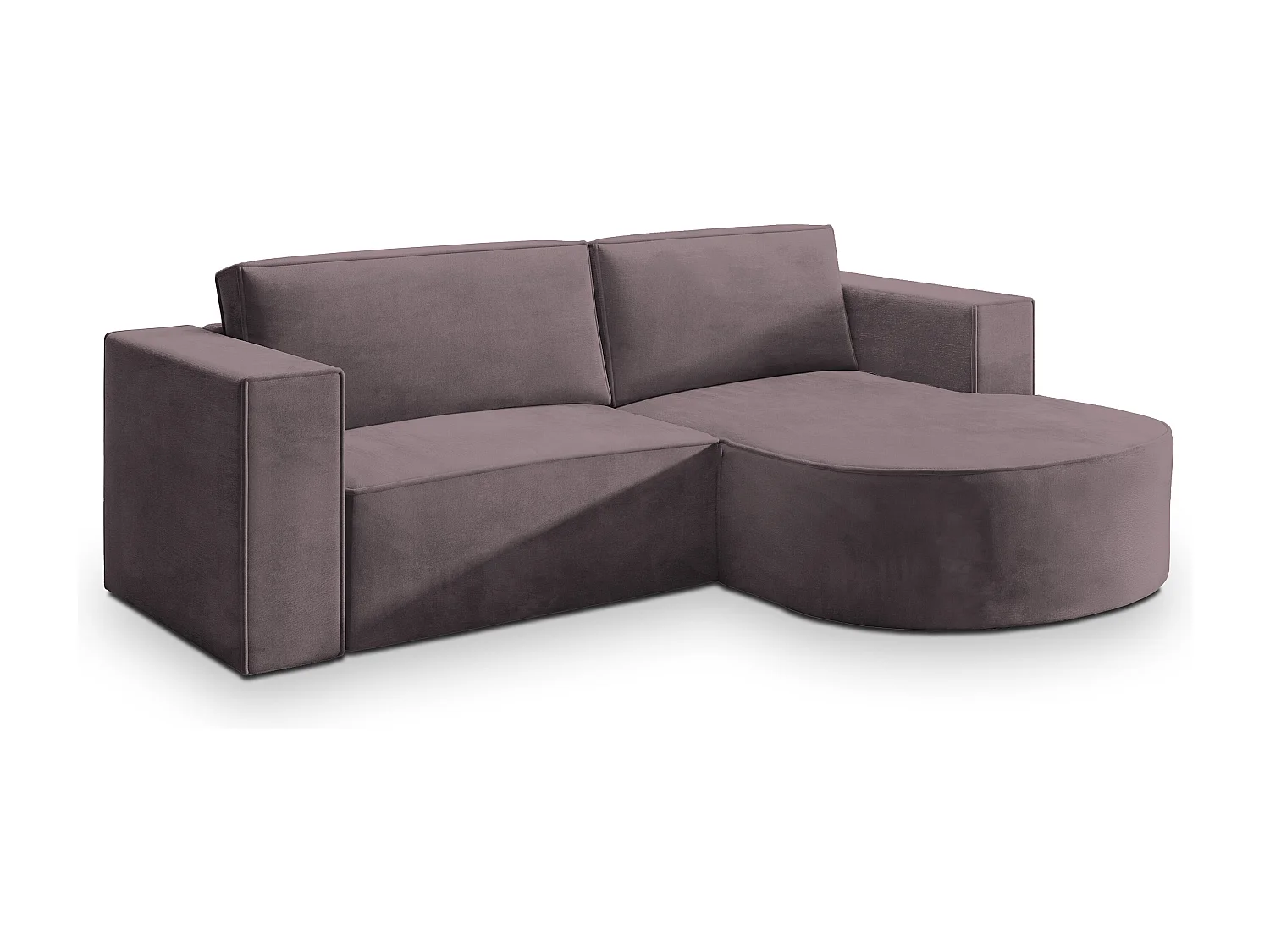 Canapé d'angle SORELA Parme en velours avec fonction de couchage