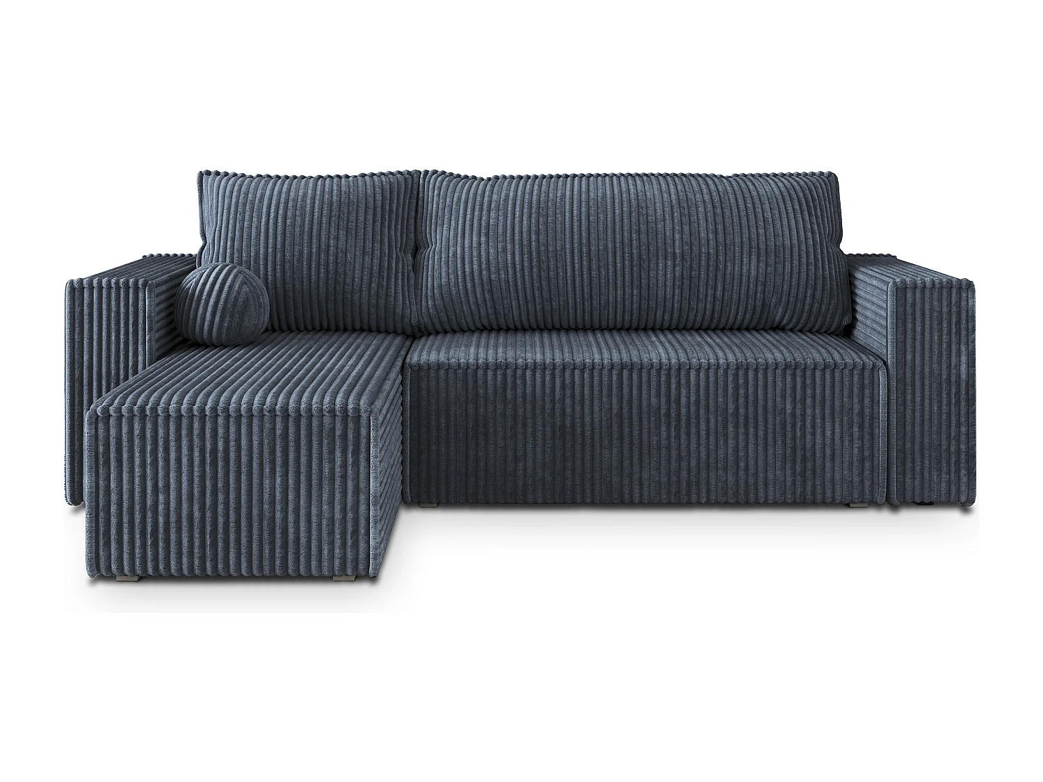 Hoekbank RAVELO van fluweel met slaapfunctie Grau