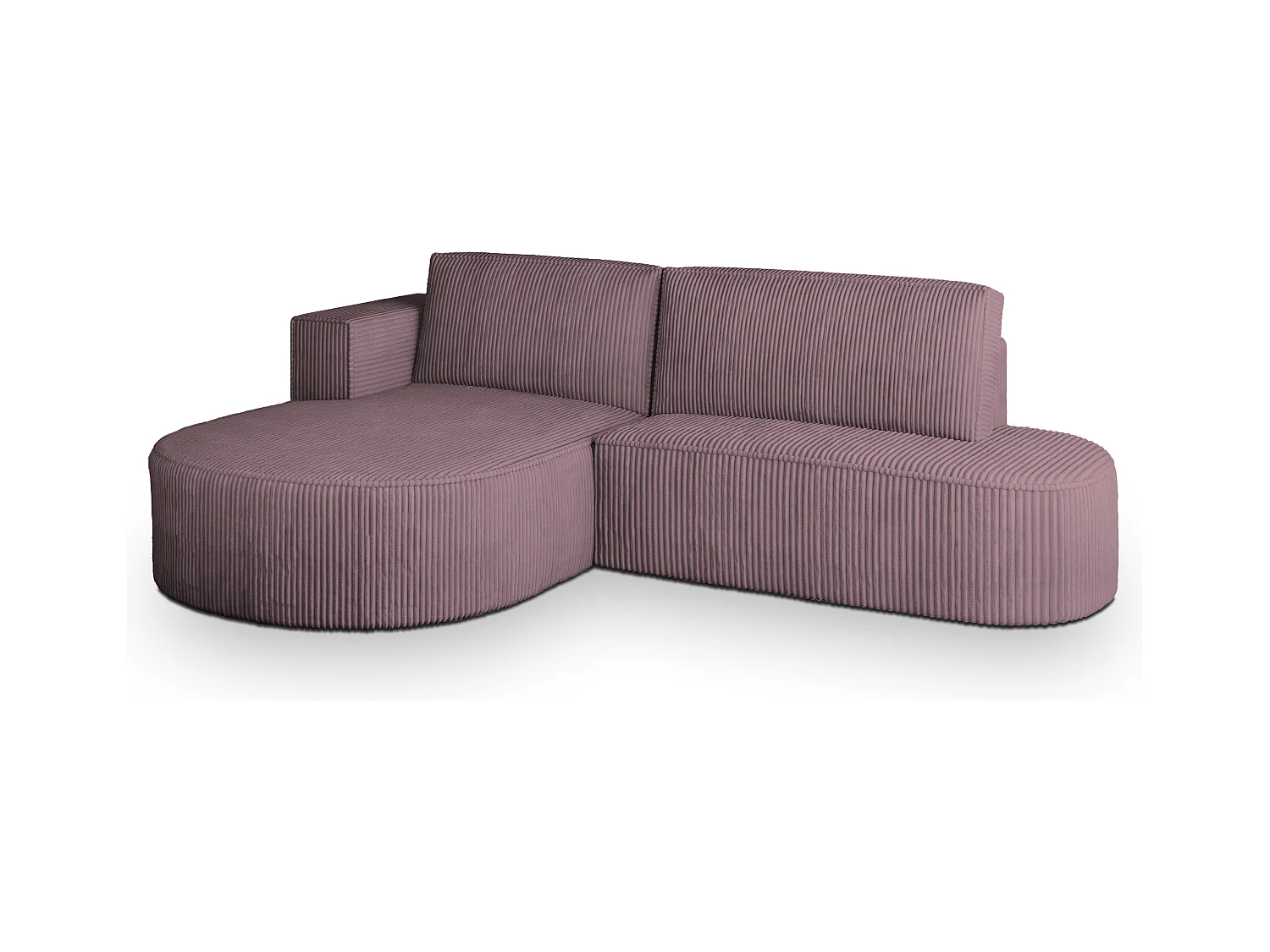 Canapé d'angle CORTIO Parme en velours côtelé avec fonction de couchage