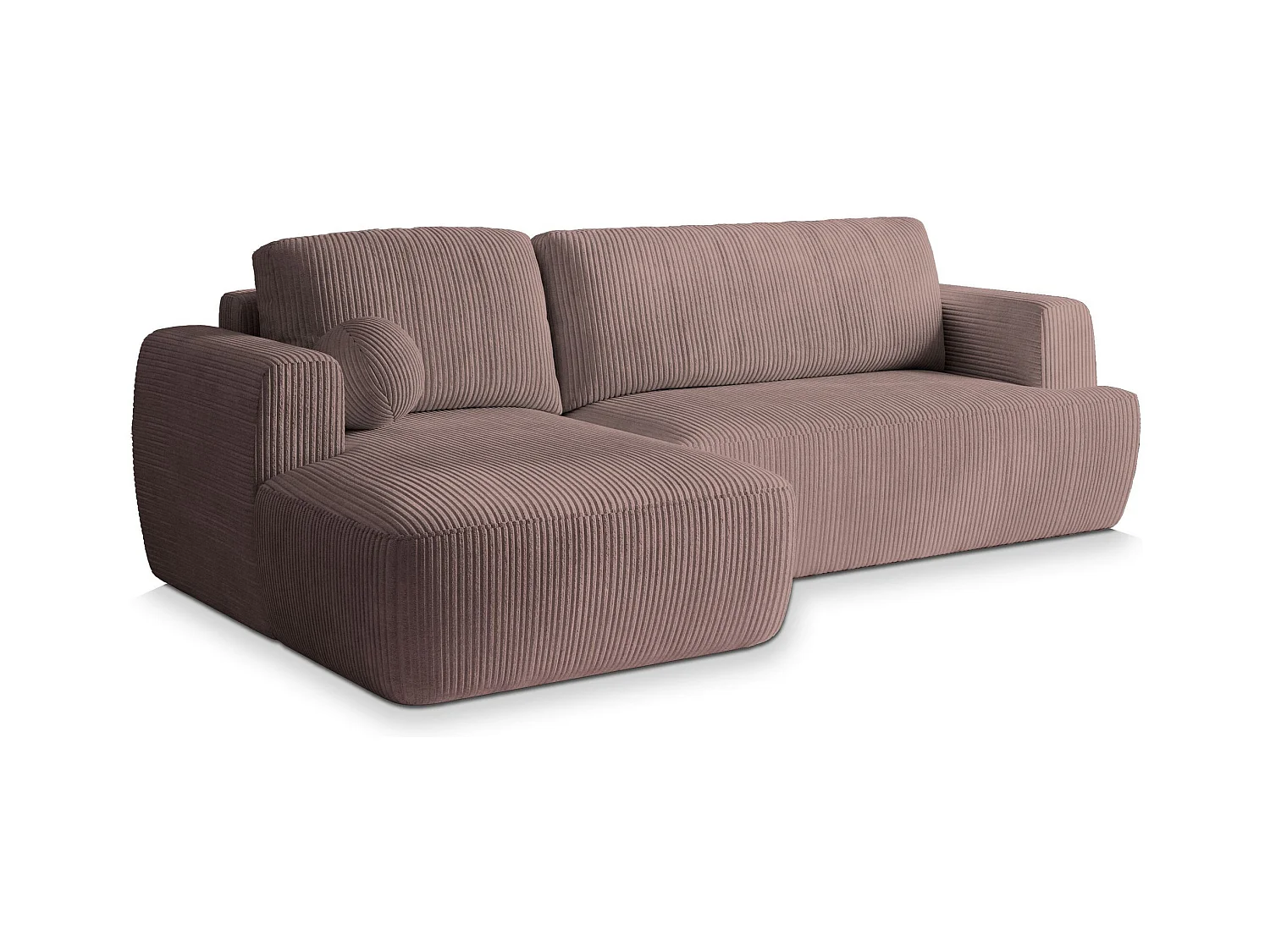Canapé d'angle SENTI Parme en velours côtelé avec fonction de couchage
