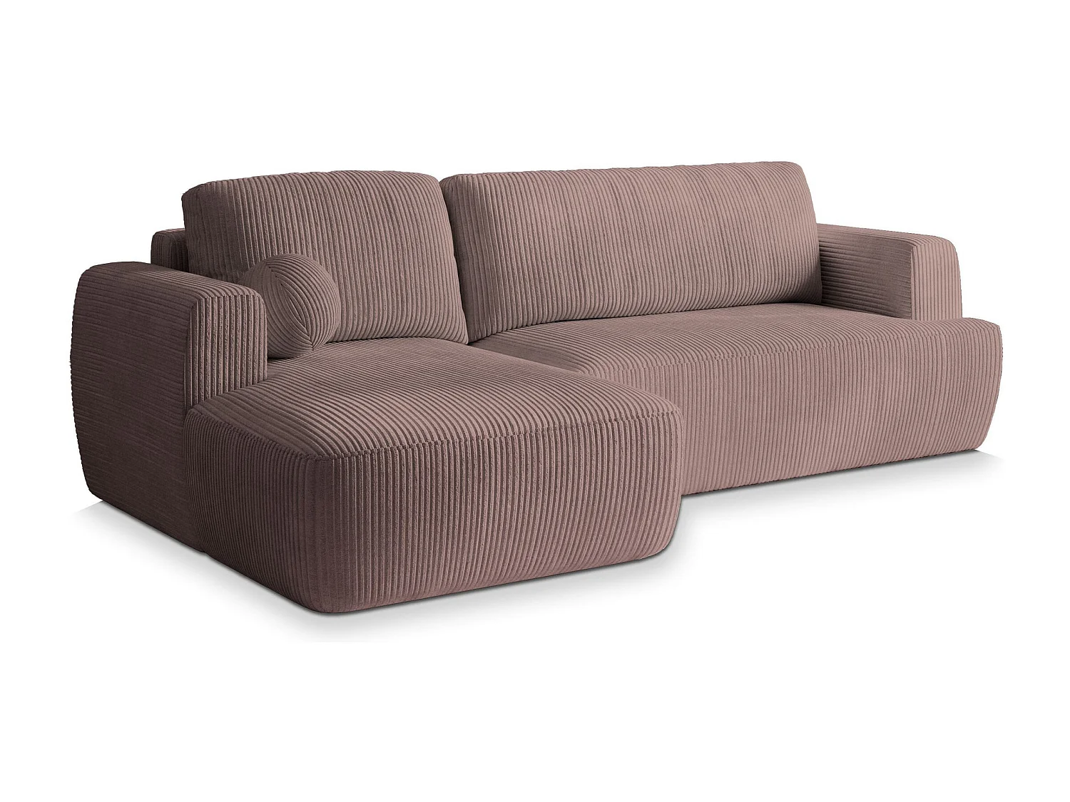 Canapé d'angle SENTI Parme en velours côtelé avec fonction de couchage