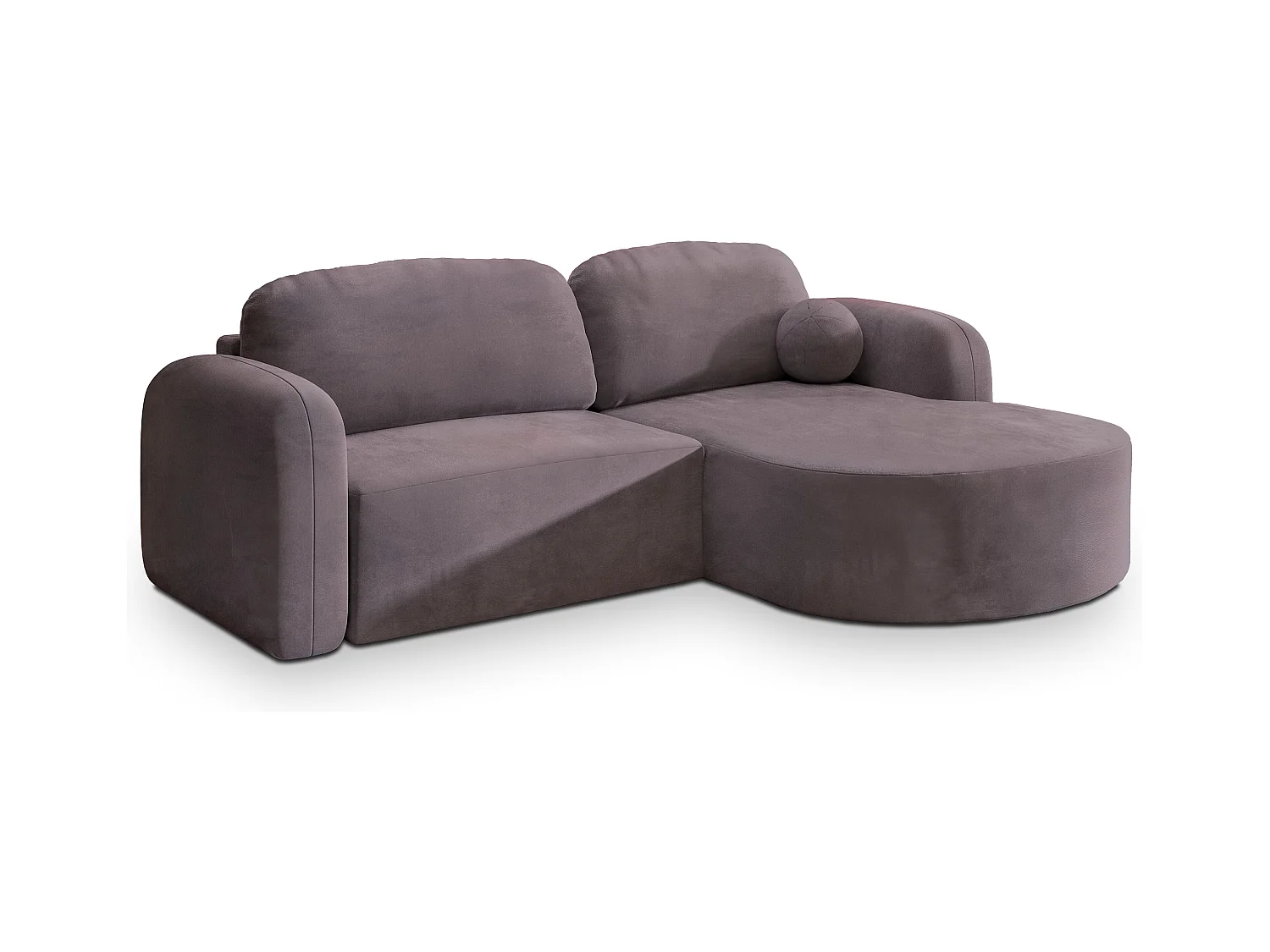 Canapé d'angle AMILIA Parme en velours avec fonction de couchage